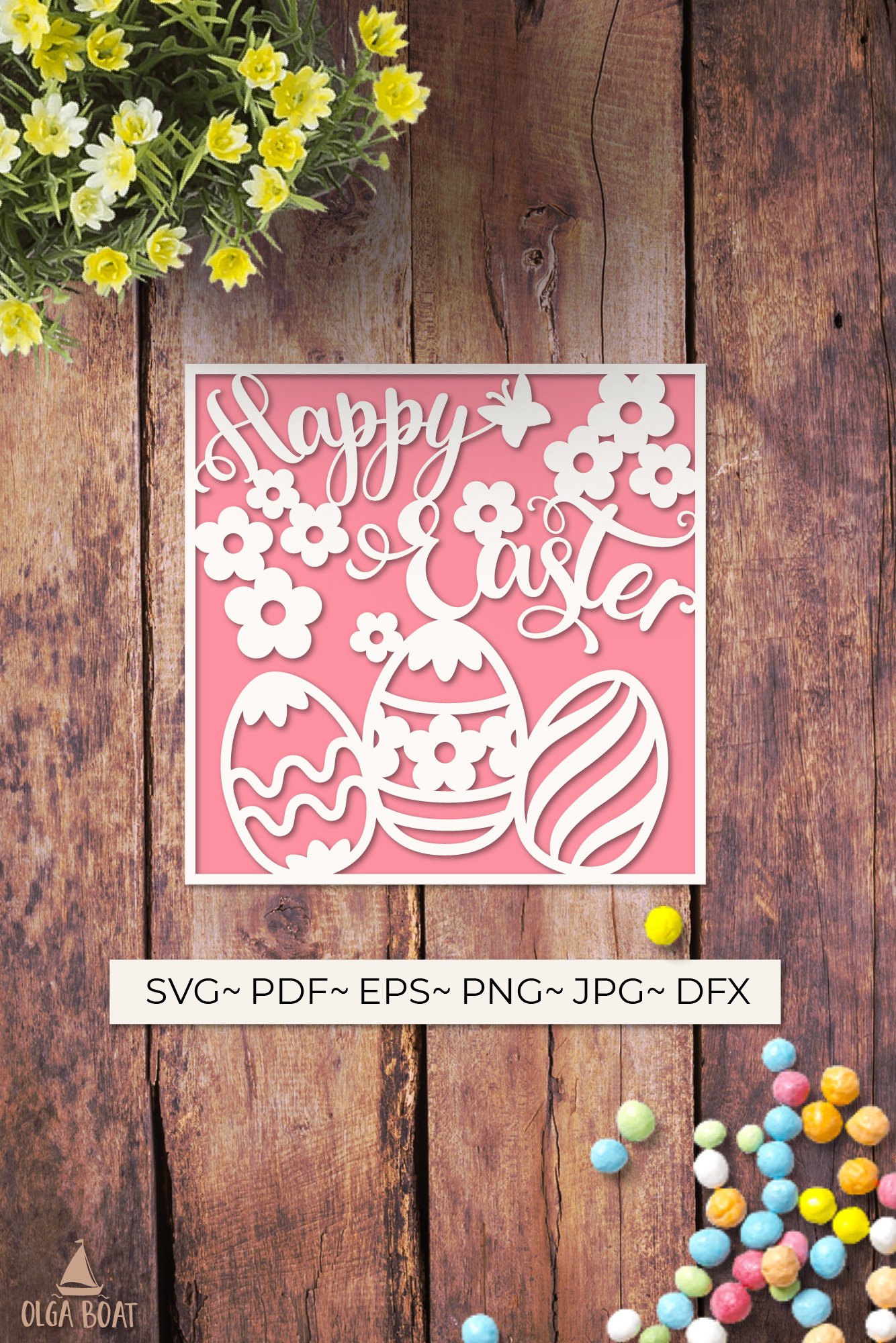 Happy easter egg card svg| Happy easter paper cut