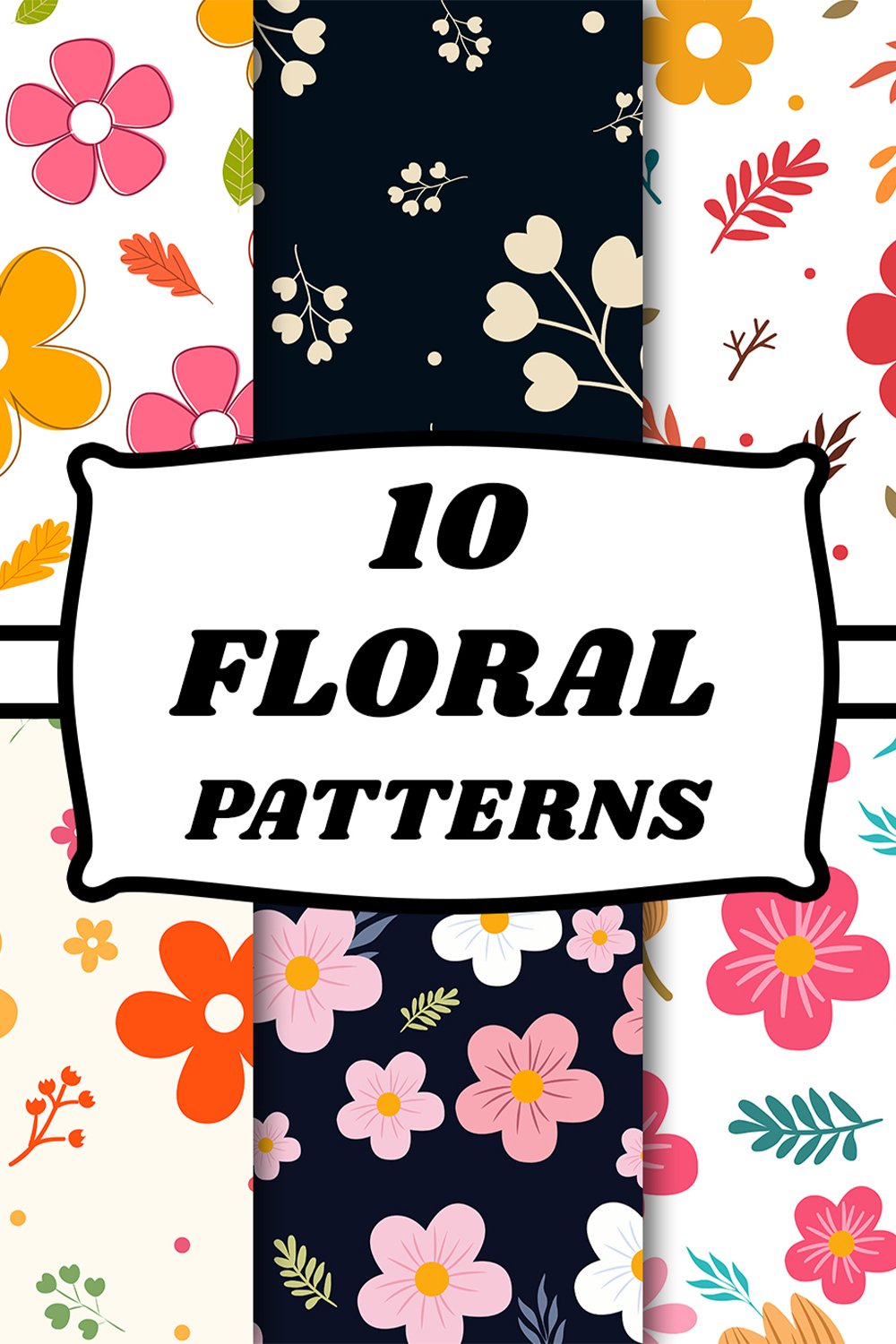Floral pattern set flower vector backgrounds