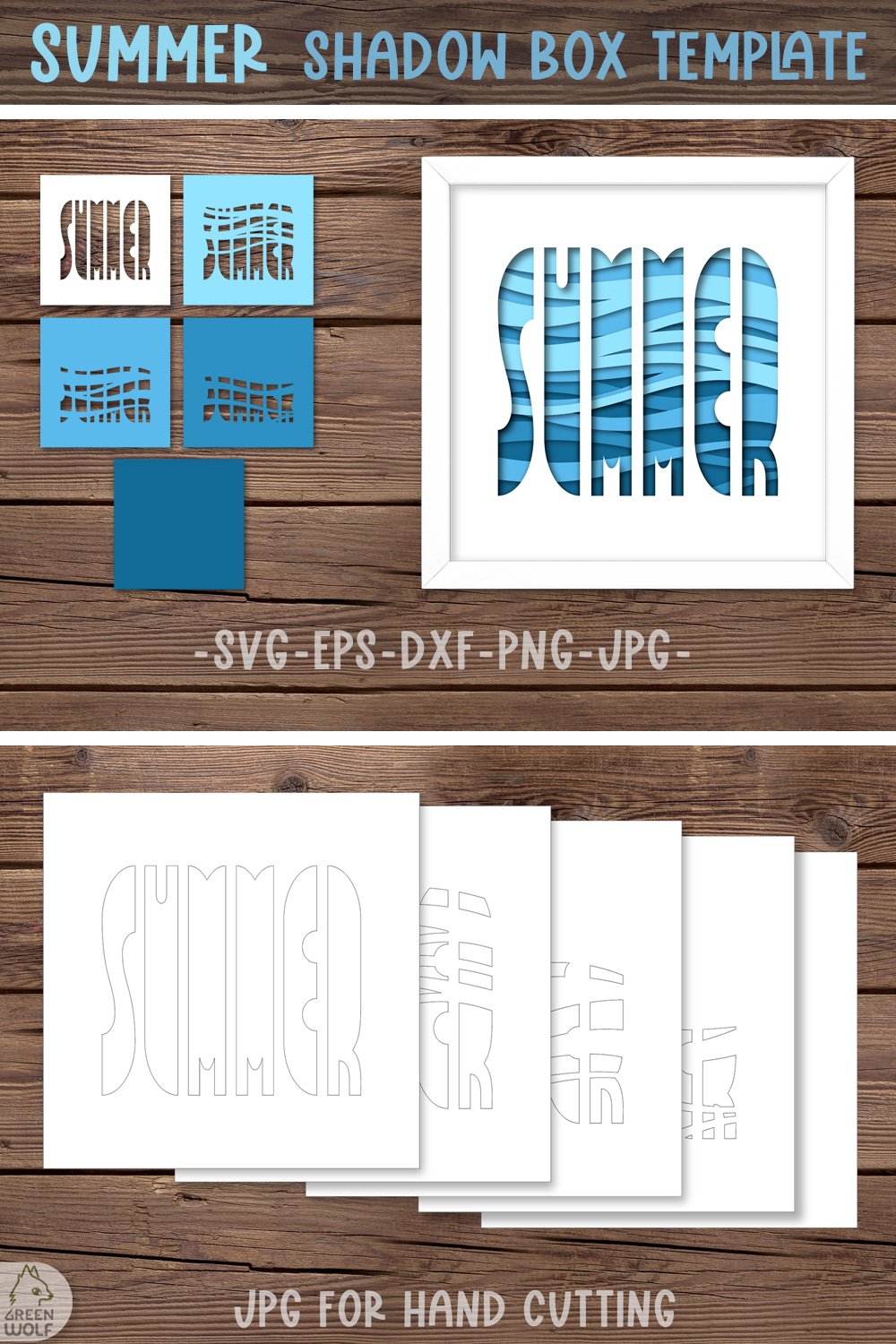 Sea 3d layered papercut svg Summer shadow box svg Ocean svg