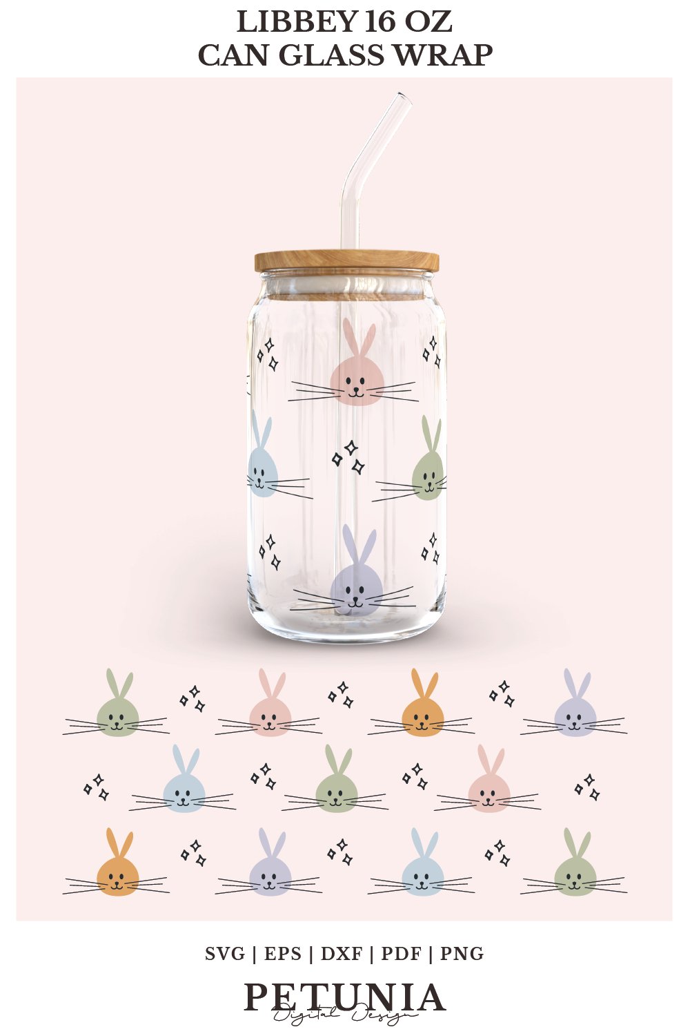 Easter Glass Can Wrap SVG | Libbey Can Glass SVG