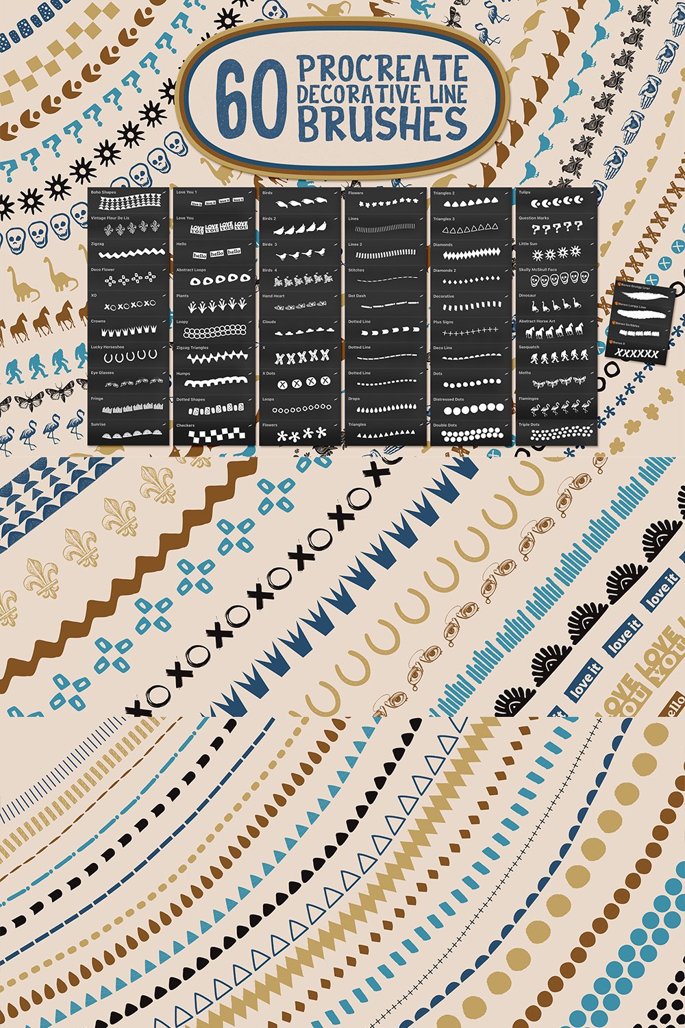 Procreate Decorative Lines Brush Set