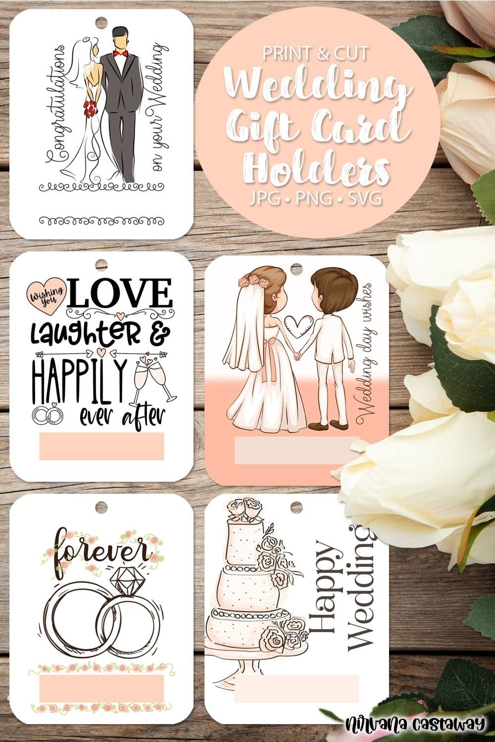 Wedding Money Card Holders: Printable Designs"