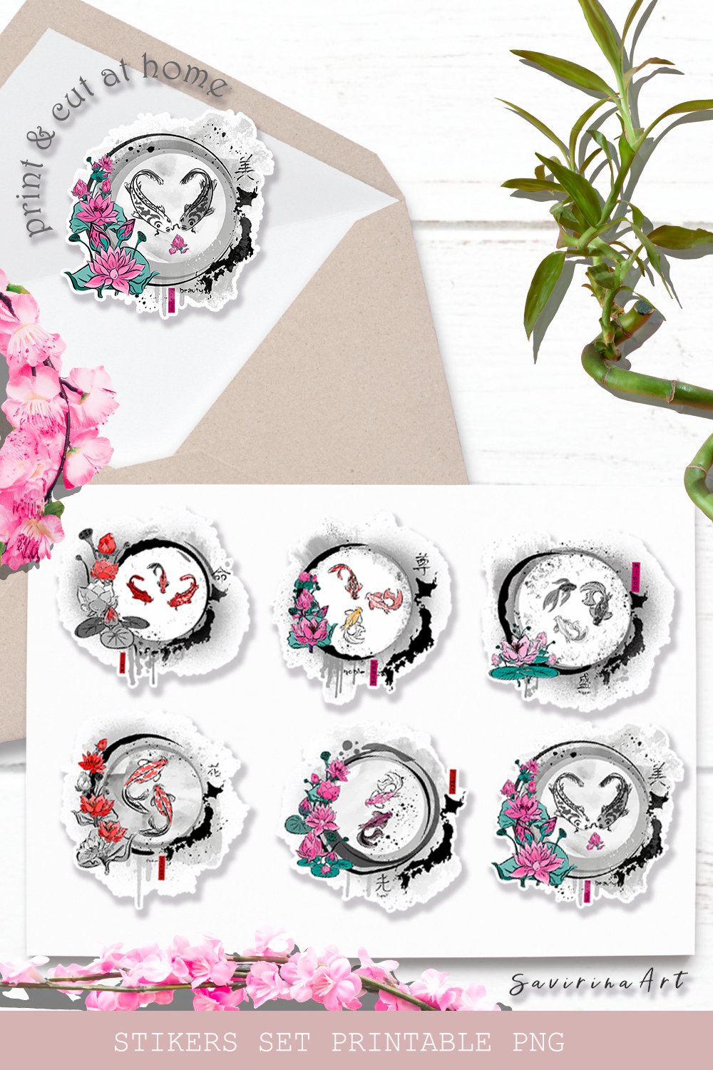 Japanes Stickers set Printable. Sticker PNG (2847281)