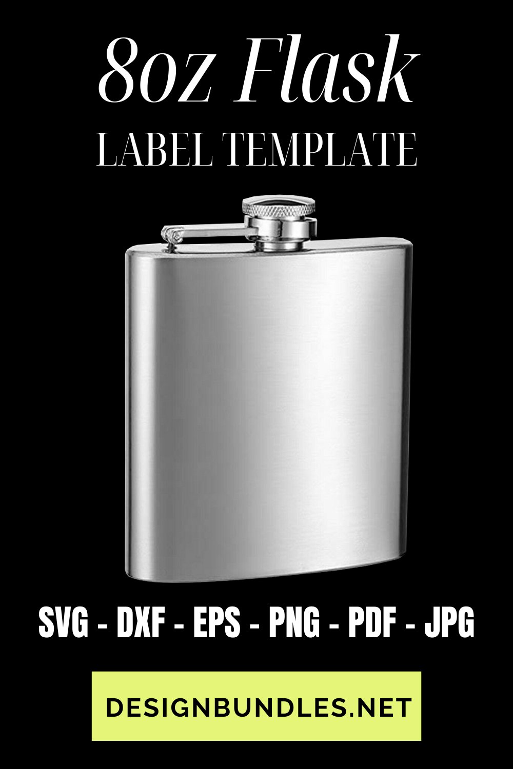 6oz Flask Template, Flask Label Template Sublimation