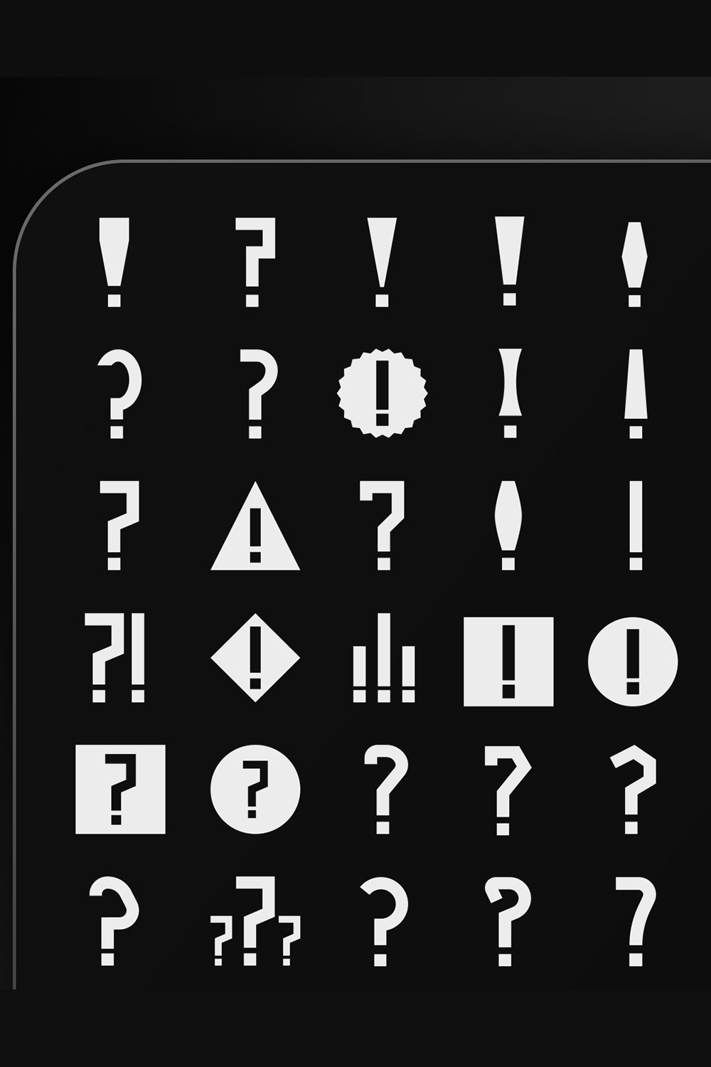 Question & exclamation mark icon pack sign art (2649657)