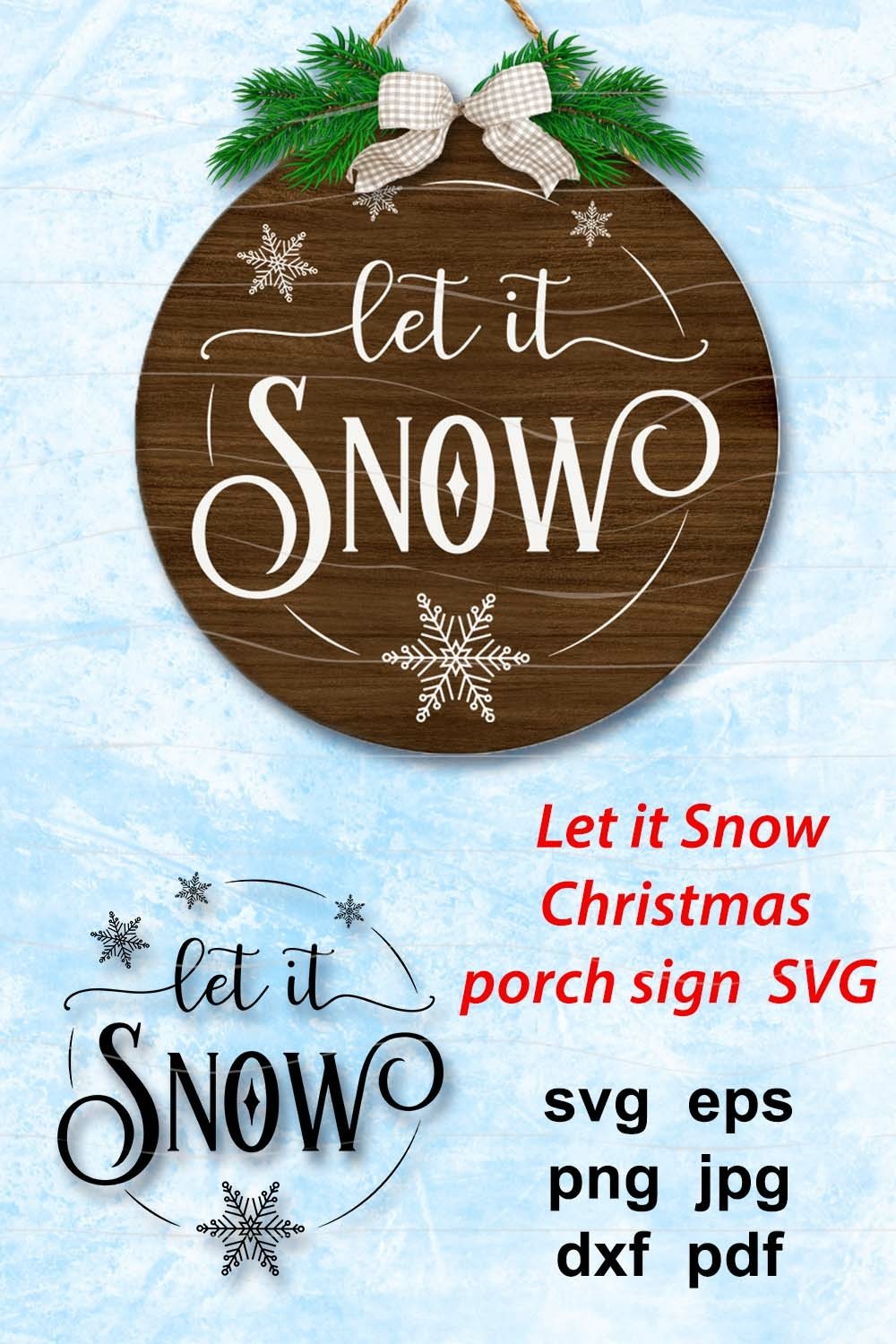 Christmas sign svg, Let it Snow SVG farmhouse porch sign
