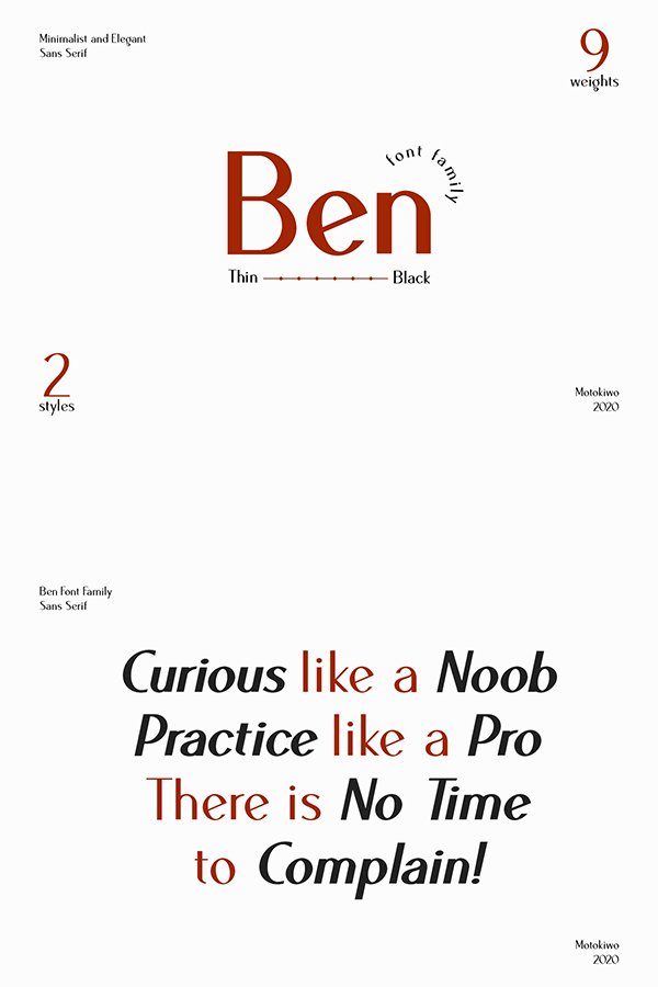Ben Sans Serif Font Family - 18 Fonts