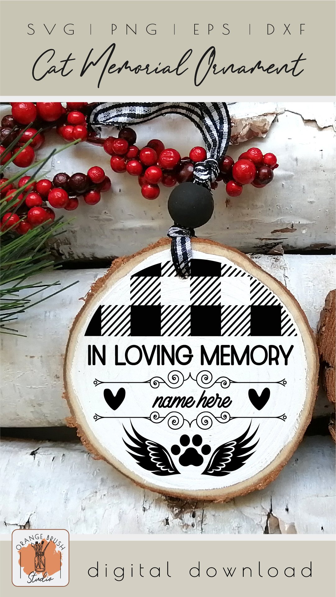 Cat Memorial Christmas Ornament In Loving Memory Pet