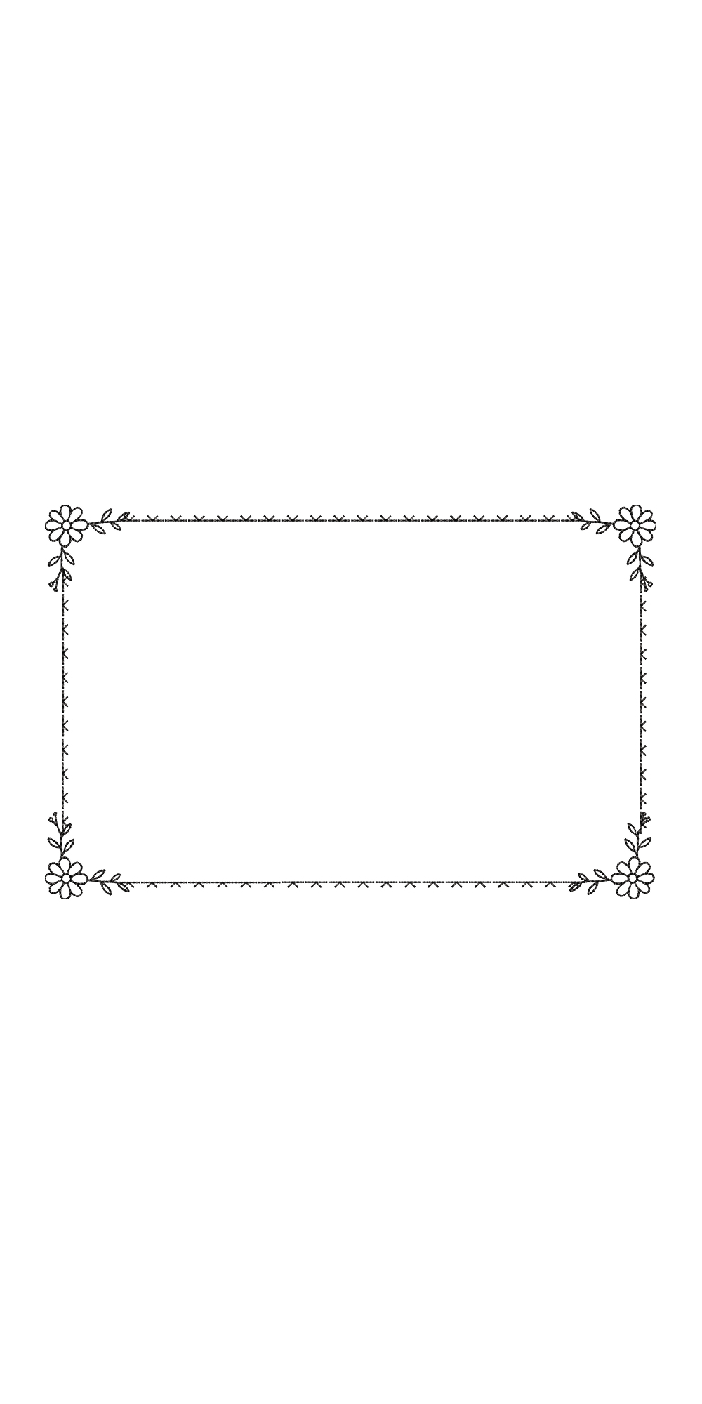 Floral Frame Border Rectangle Embroidery Design