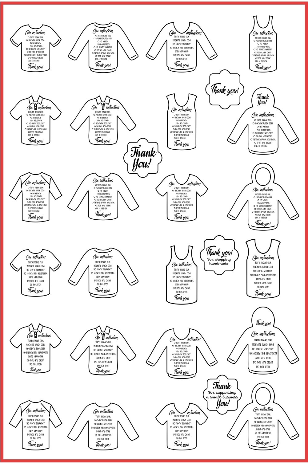Care instruction svg - Care Card bundle svg - Washing