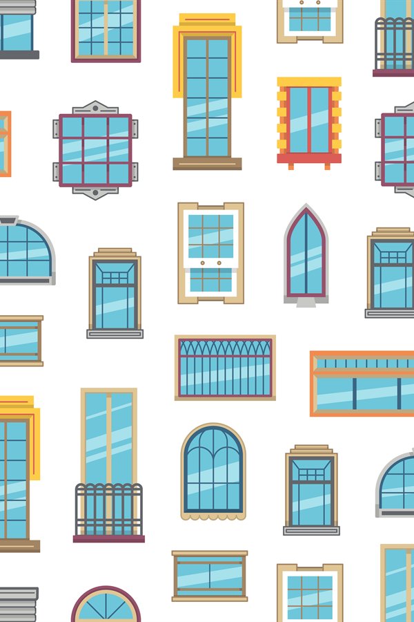 Vector window flat icons background or pattern (850599)