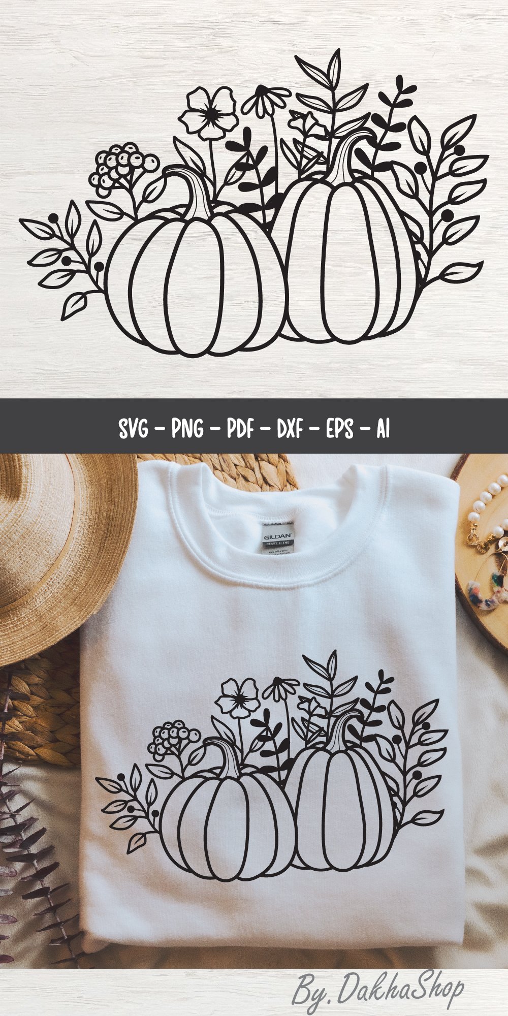 Autumn Svg, Fall Pumpkin Svg, Fall Svg, Fall Flower Svg