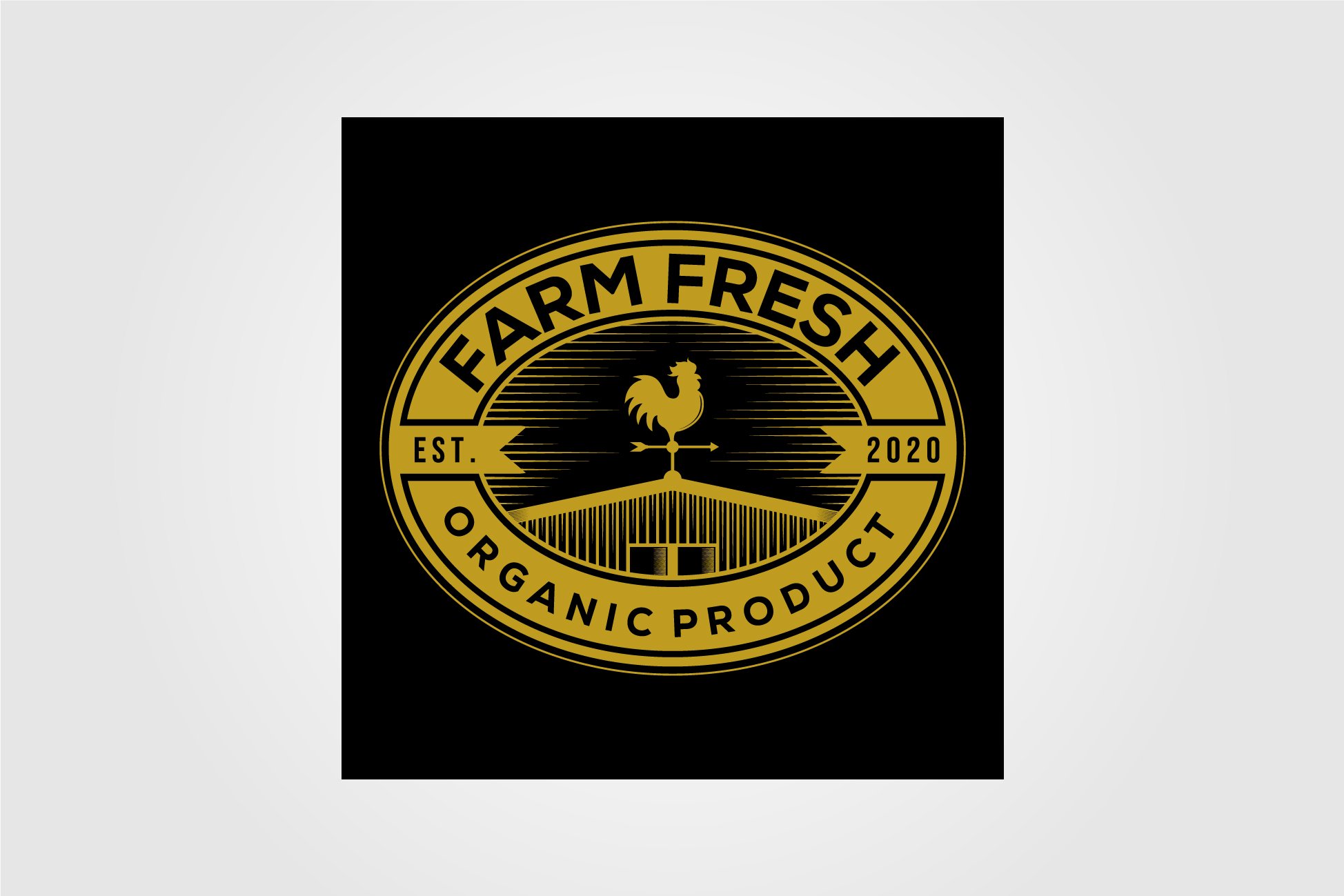 vintage barn farm fresh logo organic product (1796973)