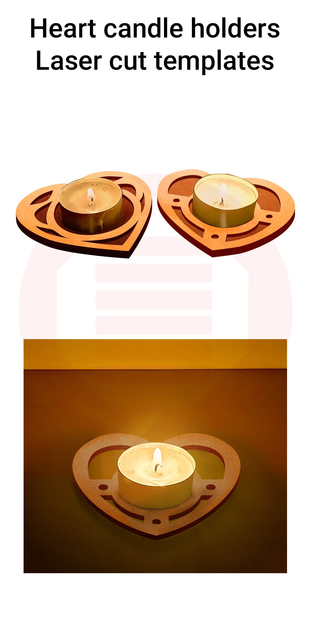 Heart candle holder wedding couple gift ideas laser cut svg
