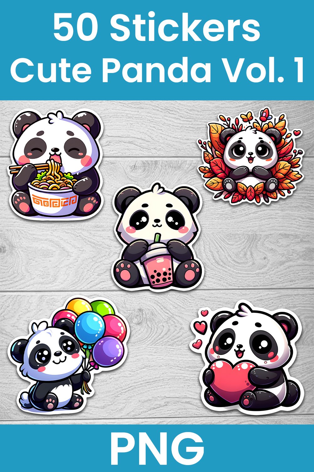 Cute Panda Printable Sticker Bundle | Print And Cut Stickers