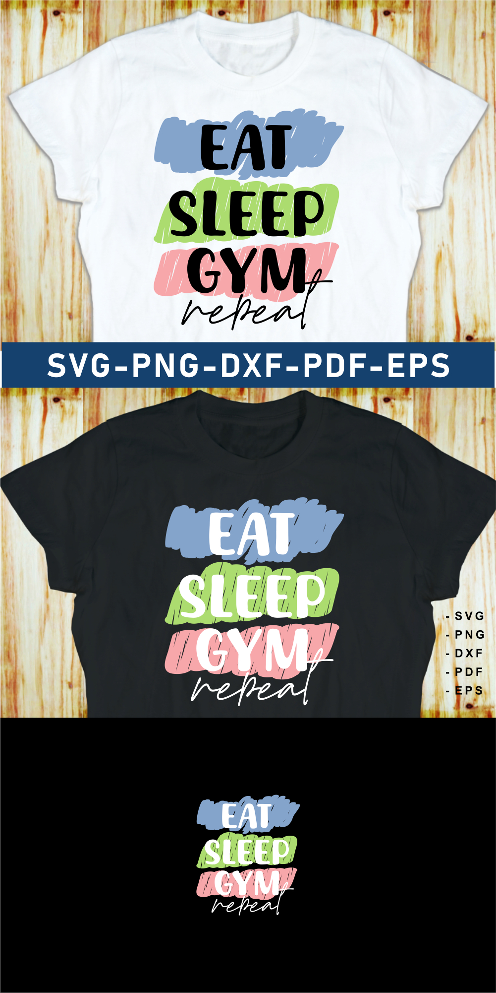 Eat sleep gym repeat, Gym SVG, Fitness Quotes T Shirt Design