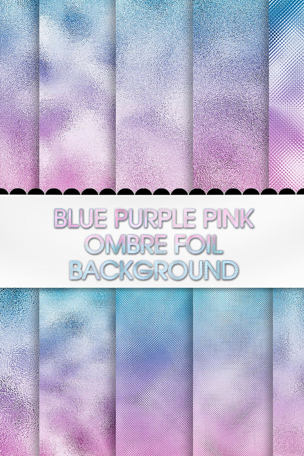 Blue Purple Pink Ombre Foil Background Digital Paper
