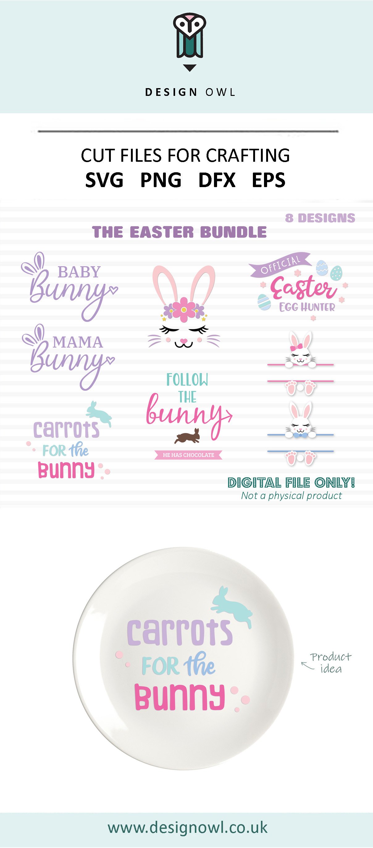 Easter bunny bundle - Cute spring SVG files