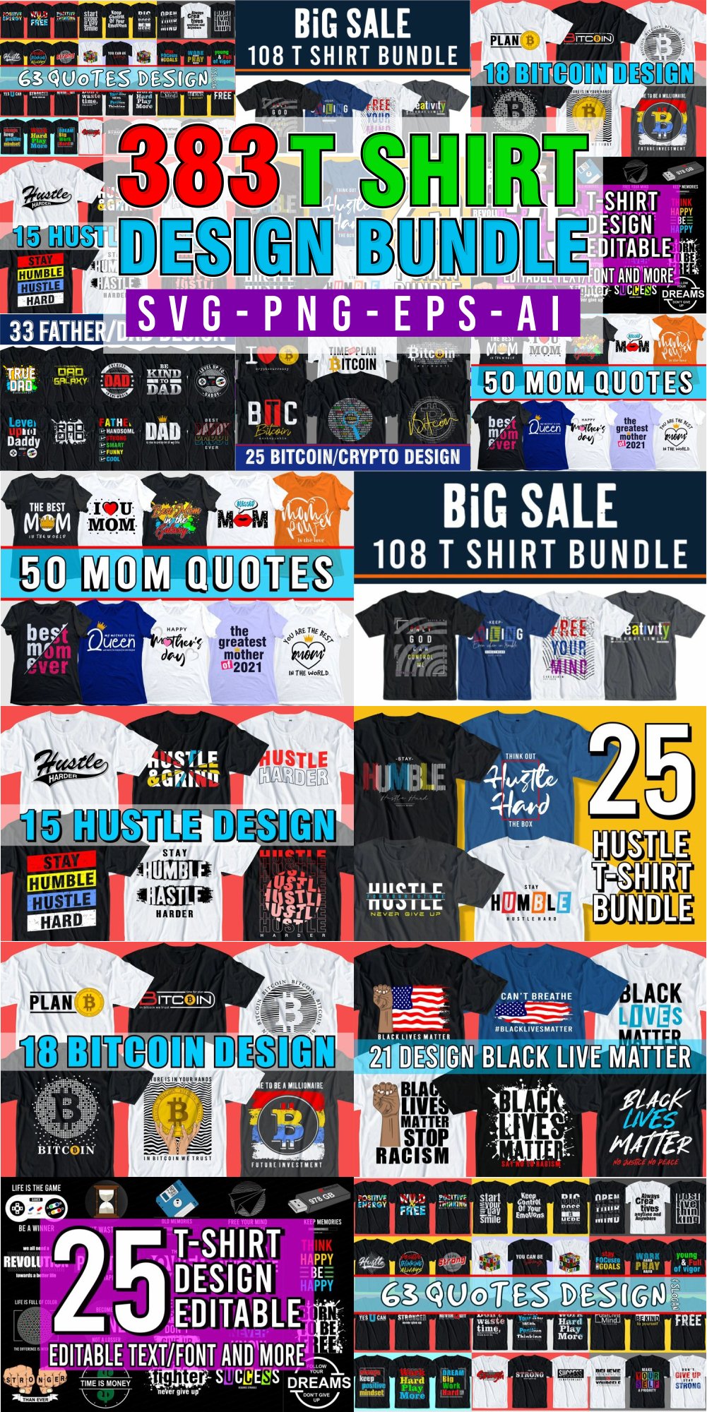 T shirt Designs Bundle, Sublimation T shirt Designs, Tshirt