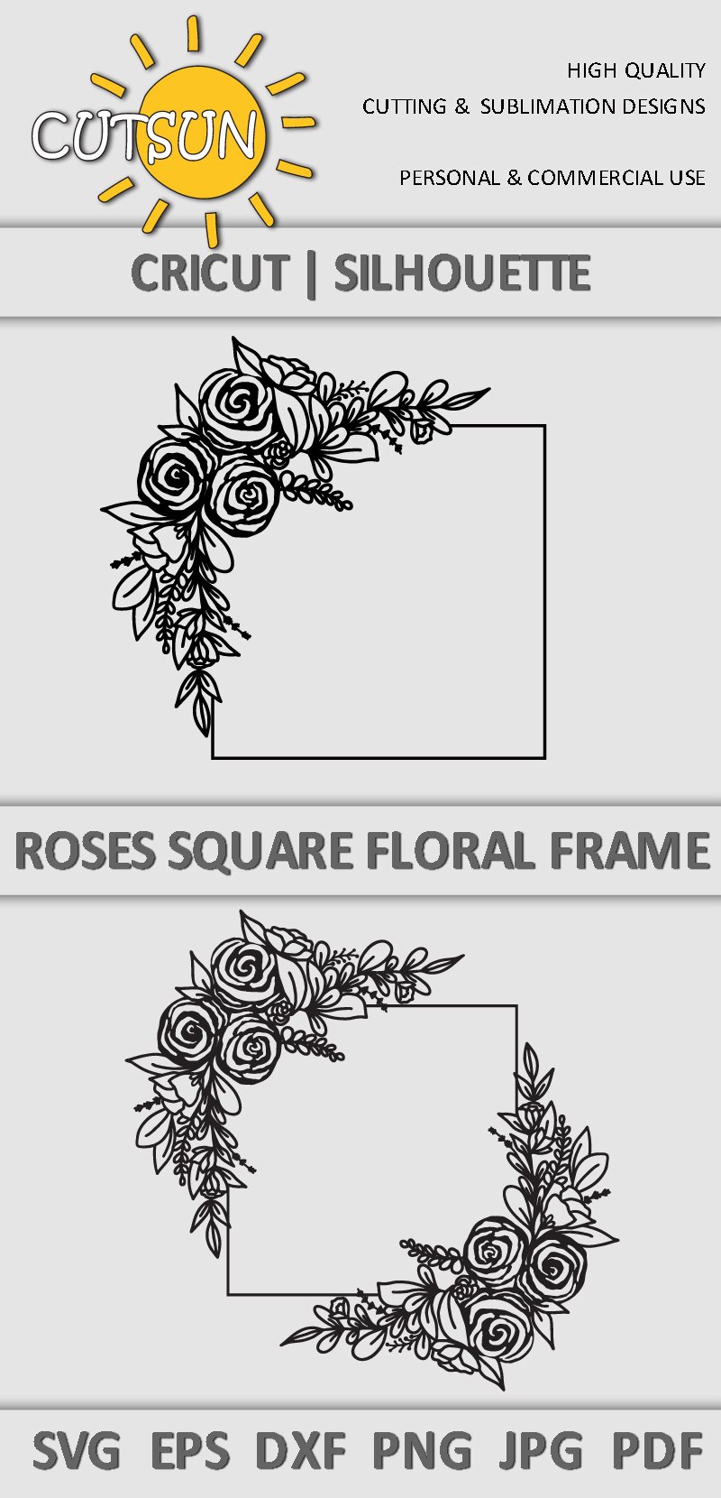 Square Frame With Roses Floral frame Square | Floral frame Roses Square (1197120)