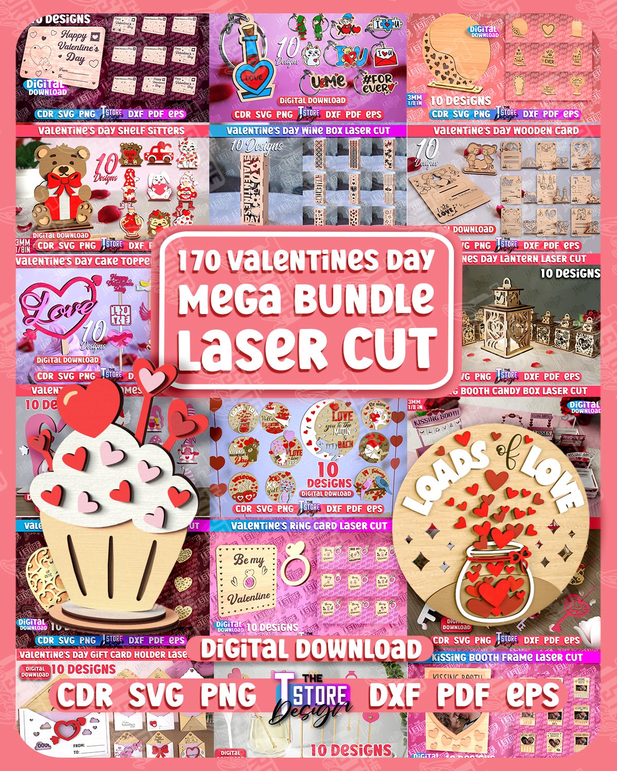 Valentines Day Laser Cut Mega Bundle, 170 (4957578)