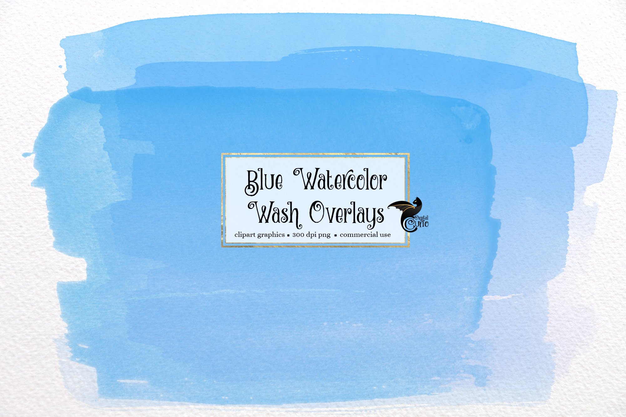 Blue Watercolor Wash Overlays