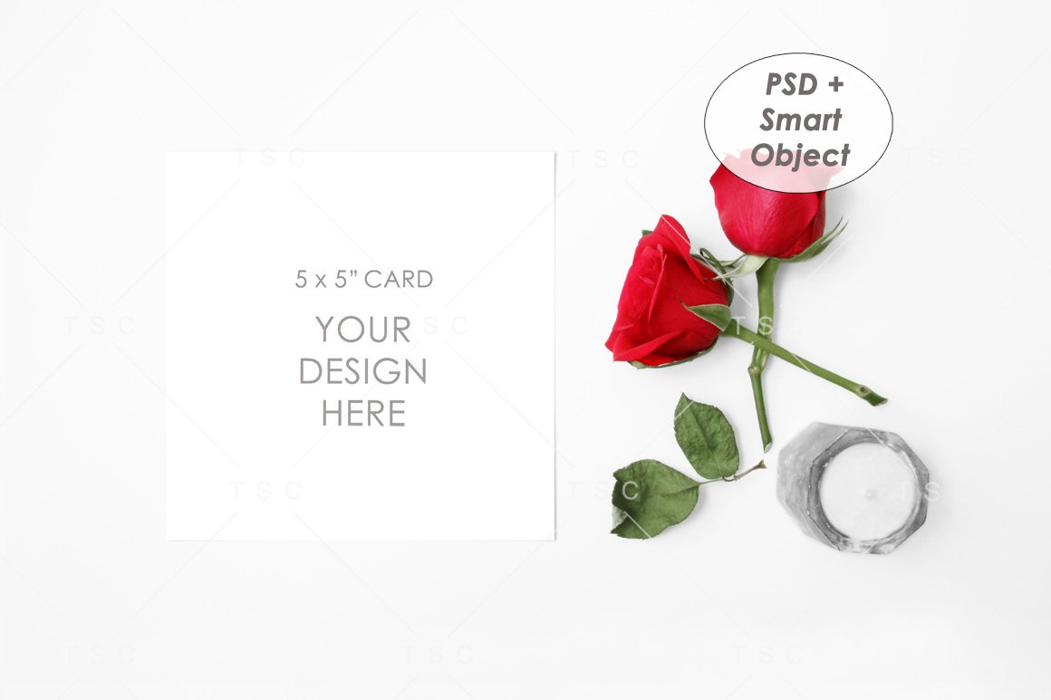 5" x 5" Card Mockup / Square Card / Invitation (1256733)