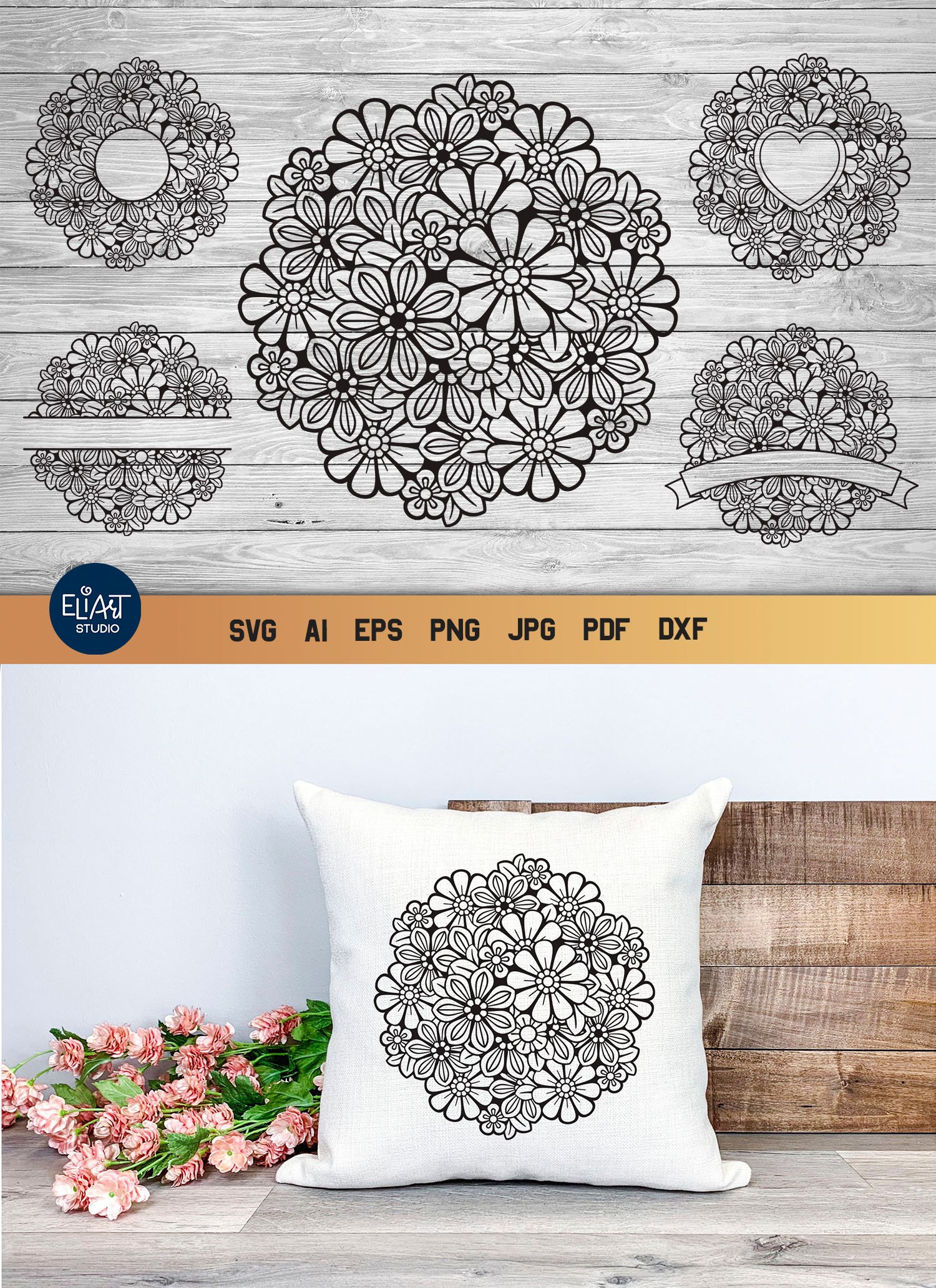 Mandala SVG | Valentines Day SVG | Flower Mandala SVG