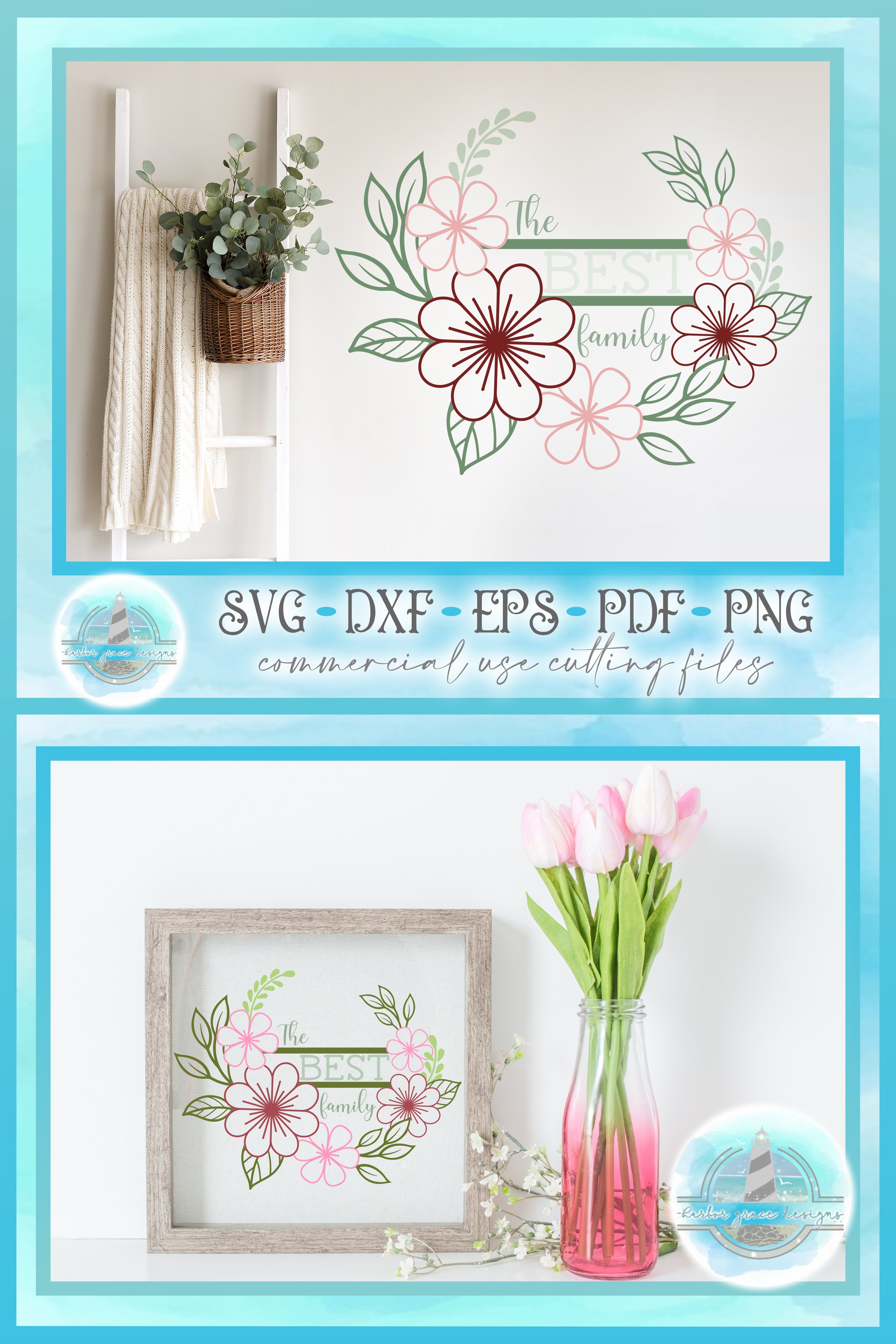 Farmhouse Style Split Frame Family Monogram Round (1257566)