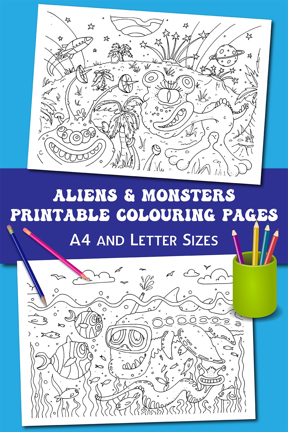 Aliens and Monsters Coloring Pages