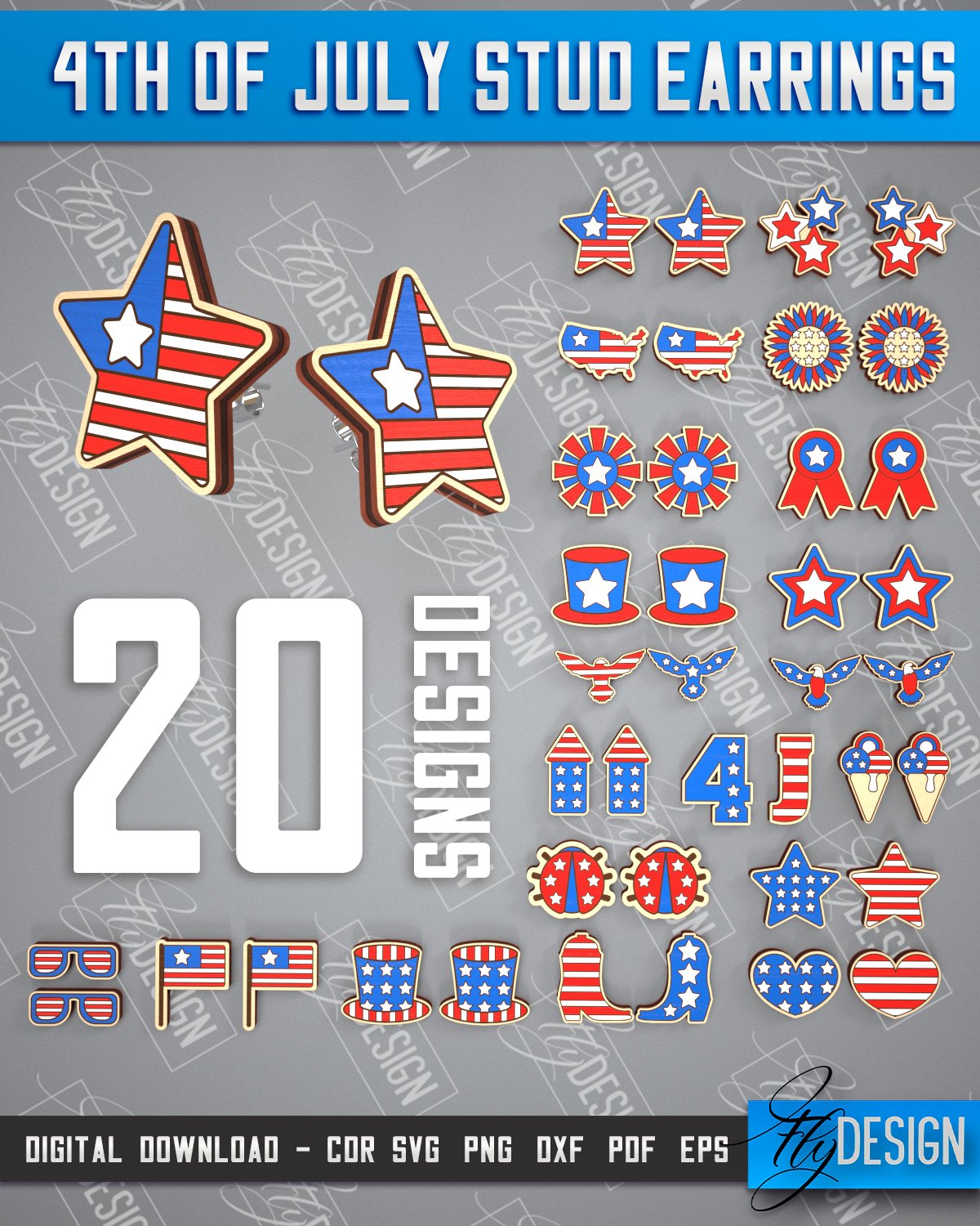 AMERICAN FLAG RIBBON ACCENT EARRINGS – Riah Fashion