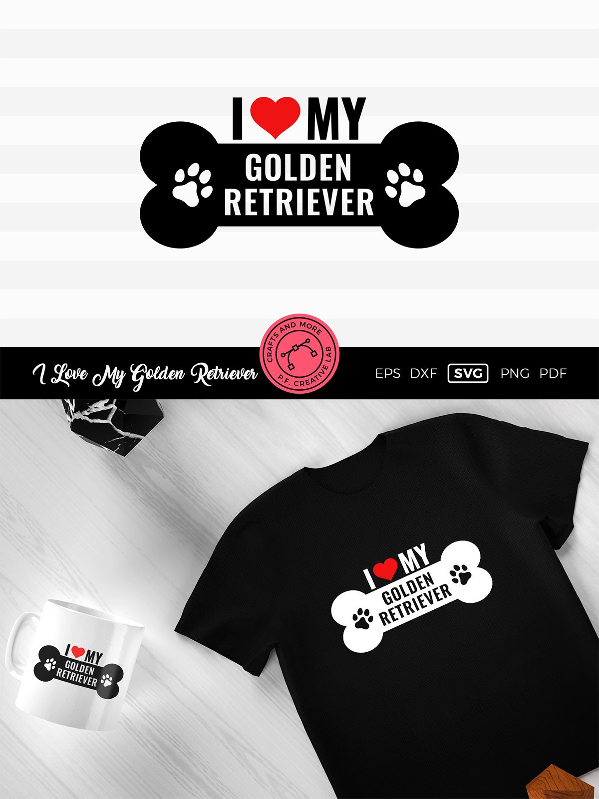 I Love My Golden Retriever Clipart