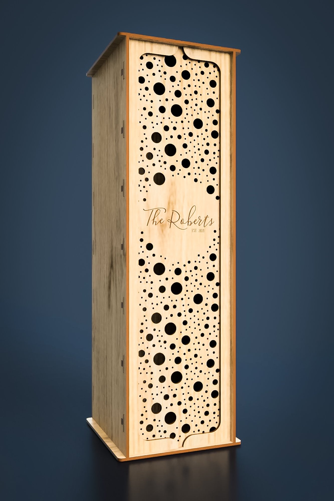 Wooden Wine Box SVG Files, Personalized Wine Box Laser Cut