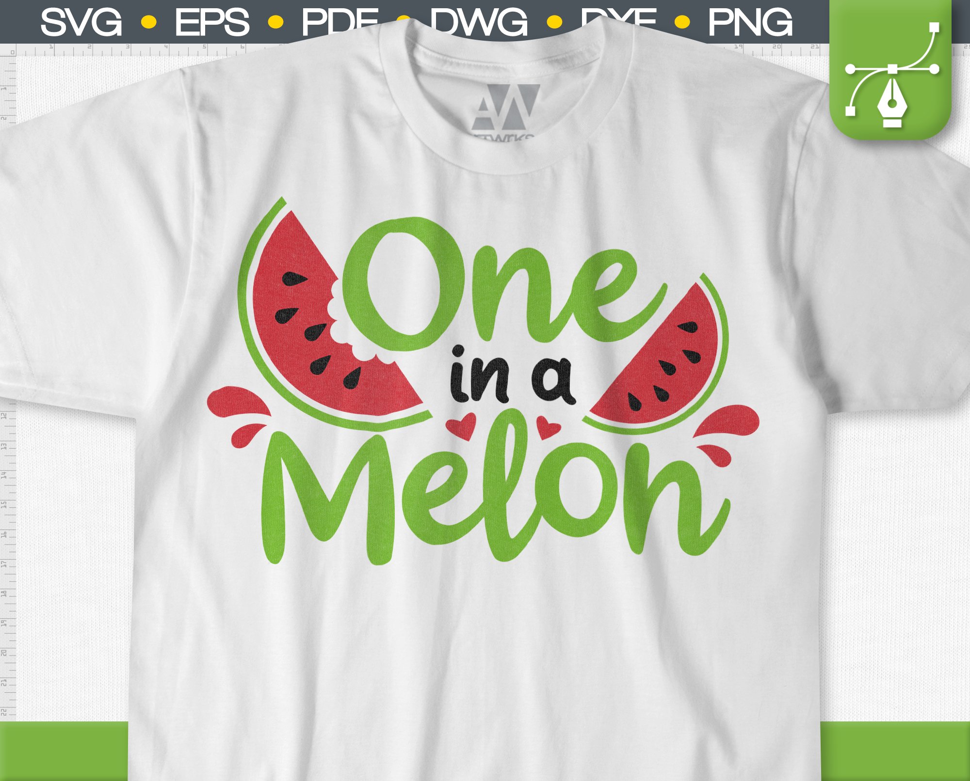 Kawaii Summer clipart SVG files for Cricut | One in a melon
