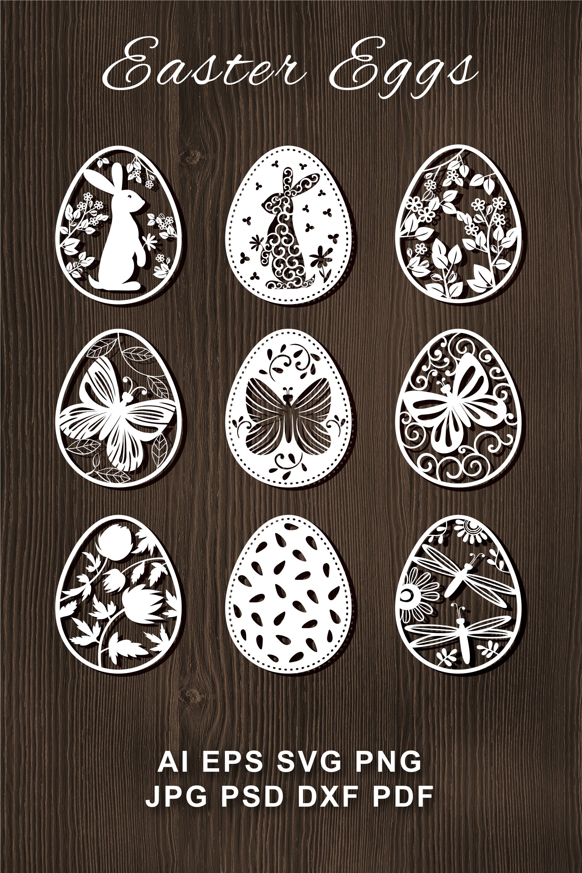 Easter Eggs SVG Cut file for Crafters. Rabbit, (1144900)
