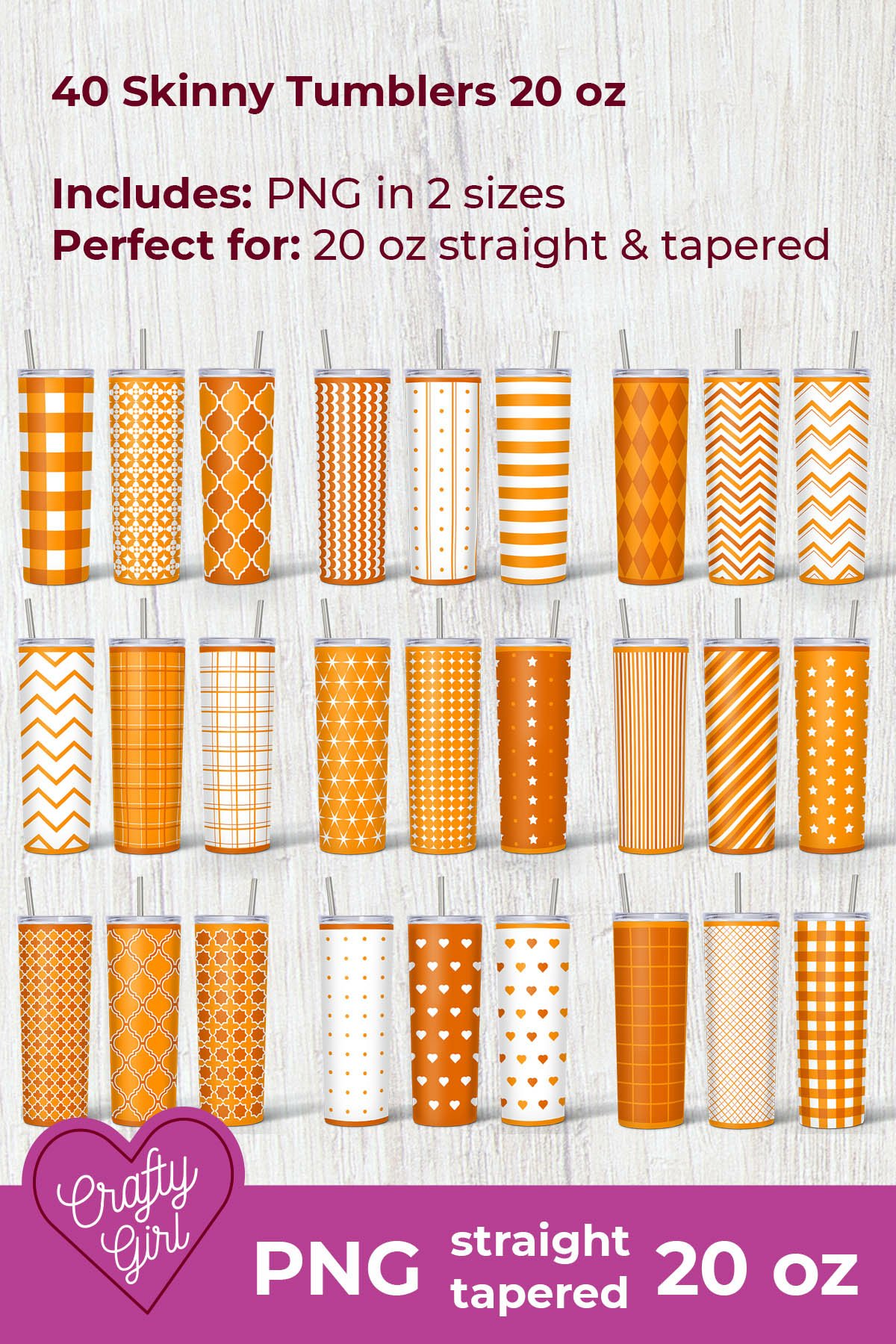 40 Fall Seamless 20 oz Skinny Tumbler Sublimation Bundle