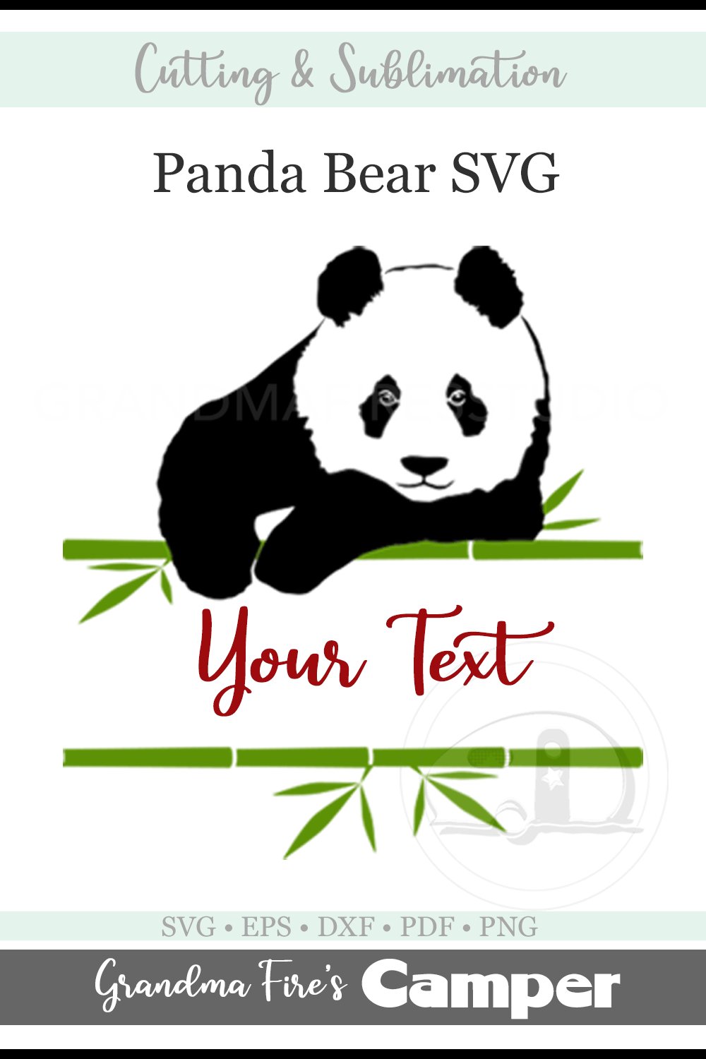 Panda Bear SVG Cutting File | PNG Sublimation Printing