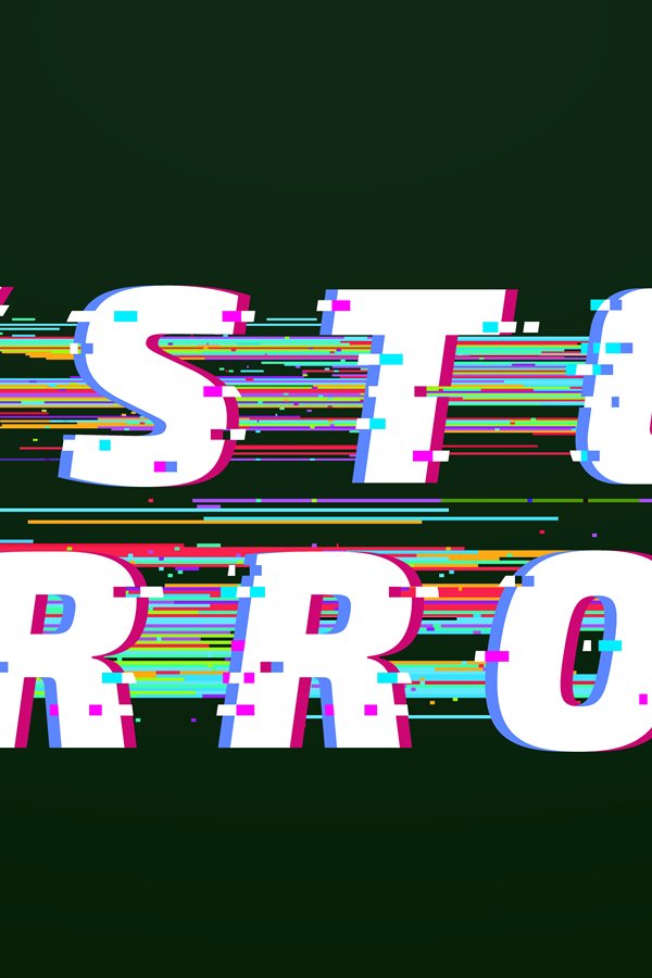 Glitch system error digital distorted glitched text