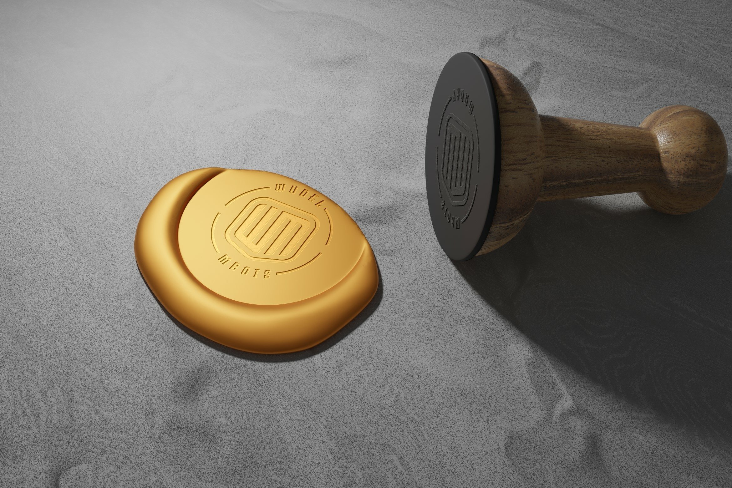 stamp gold luxury logo mockup psd