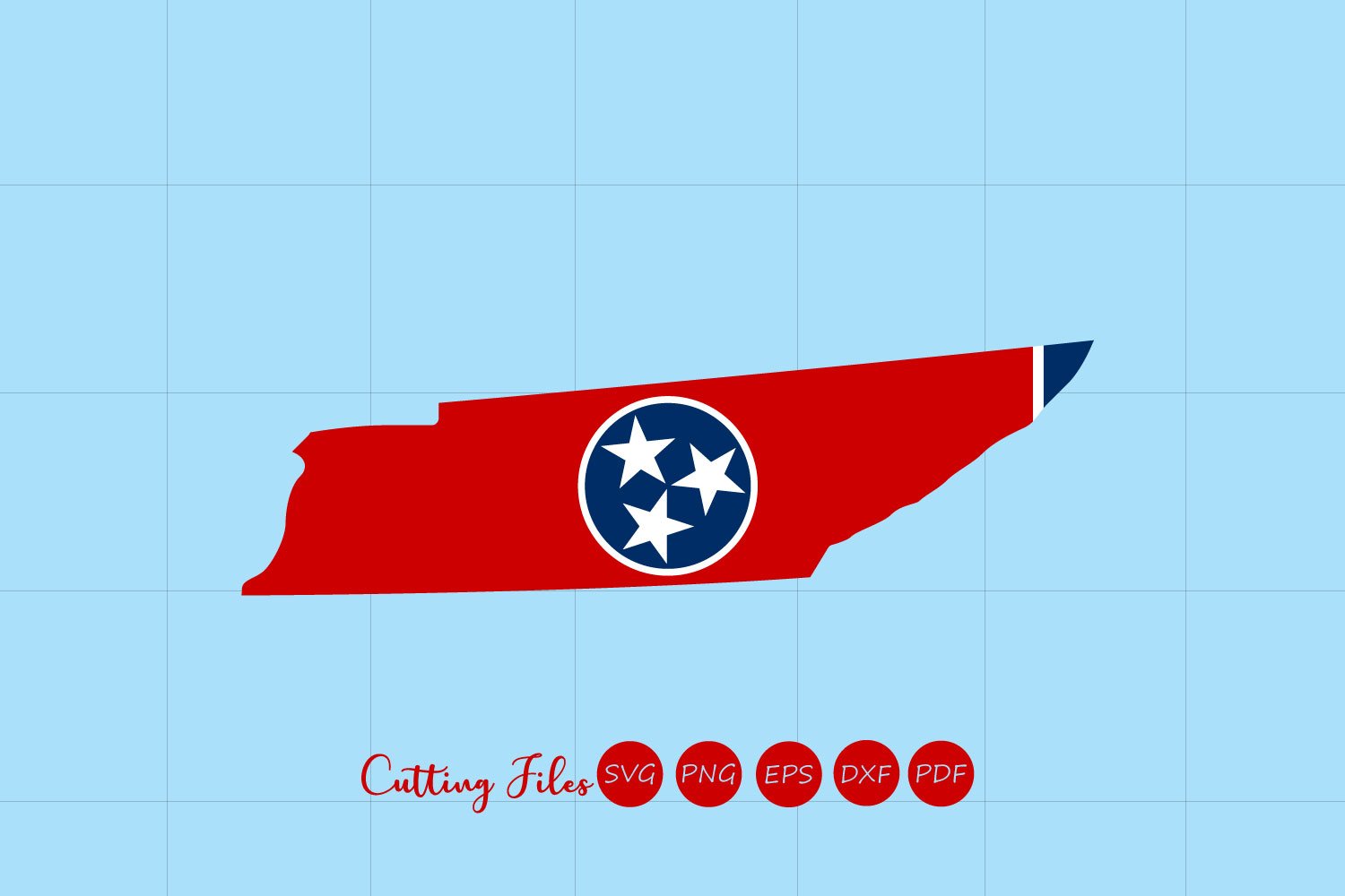 Tennessee state with flag background
