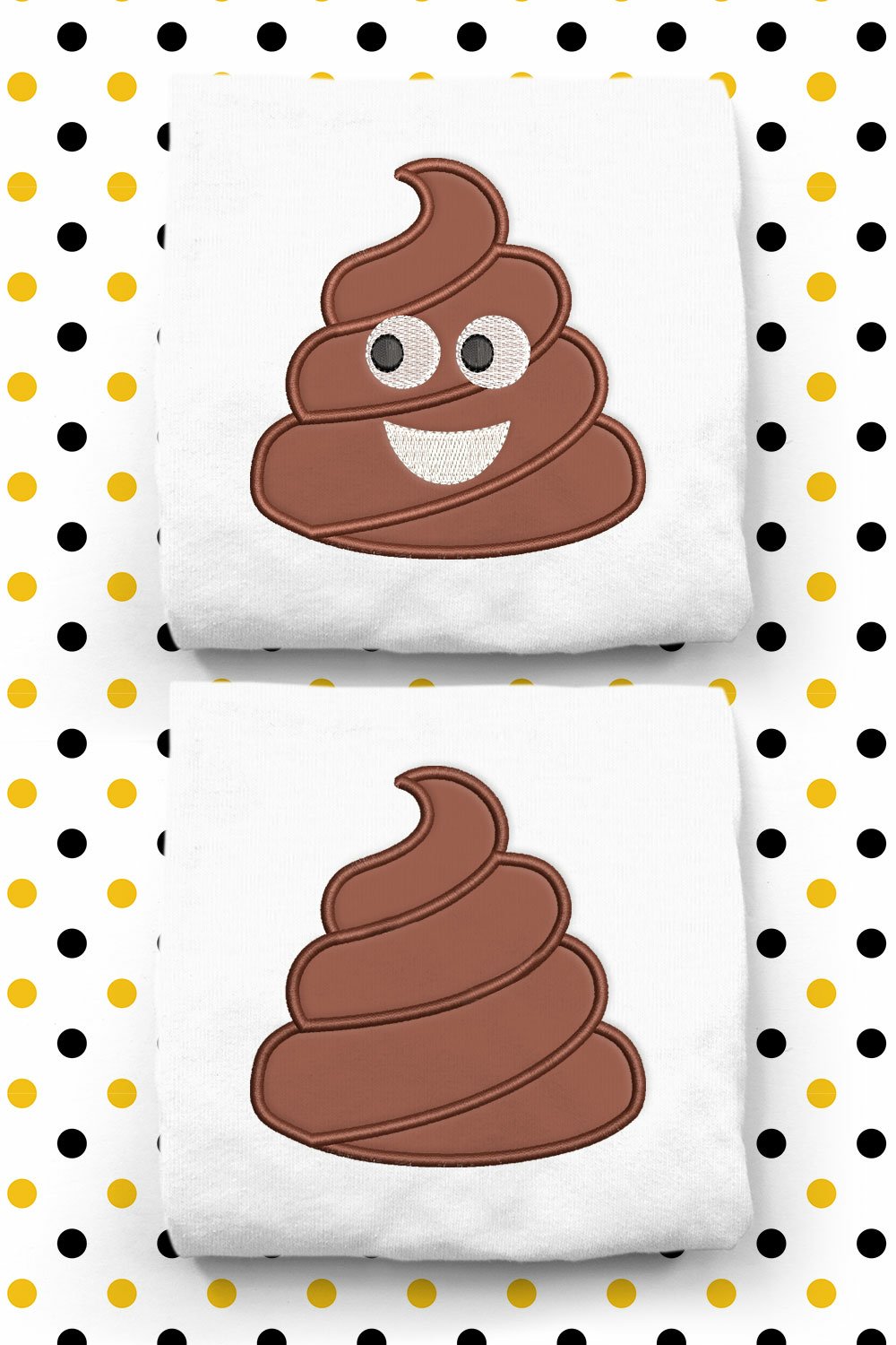 Poop Emoji Applique Embroidery Design