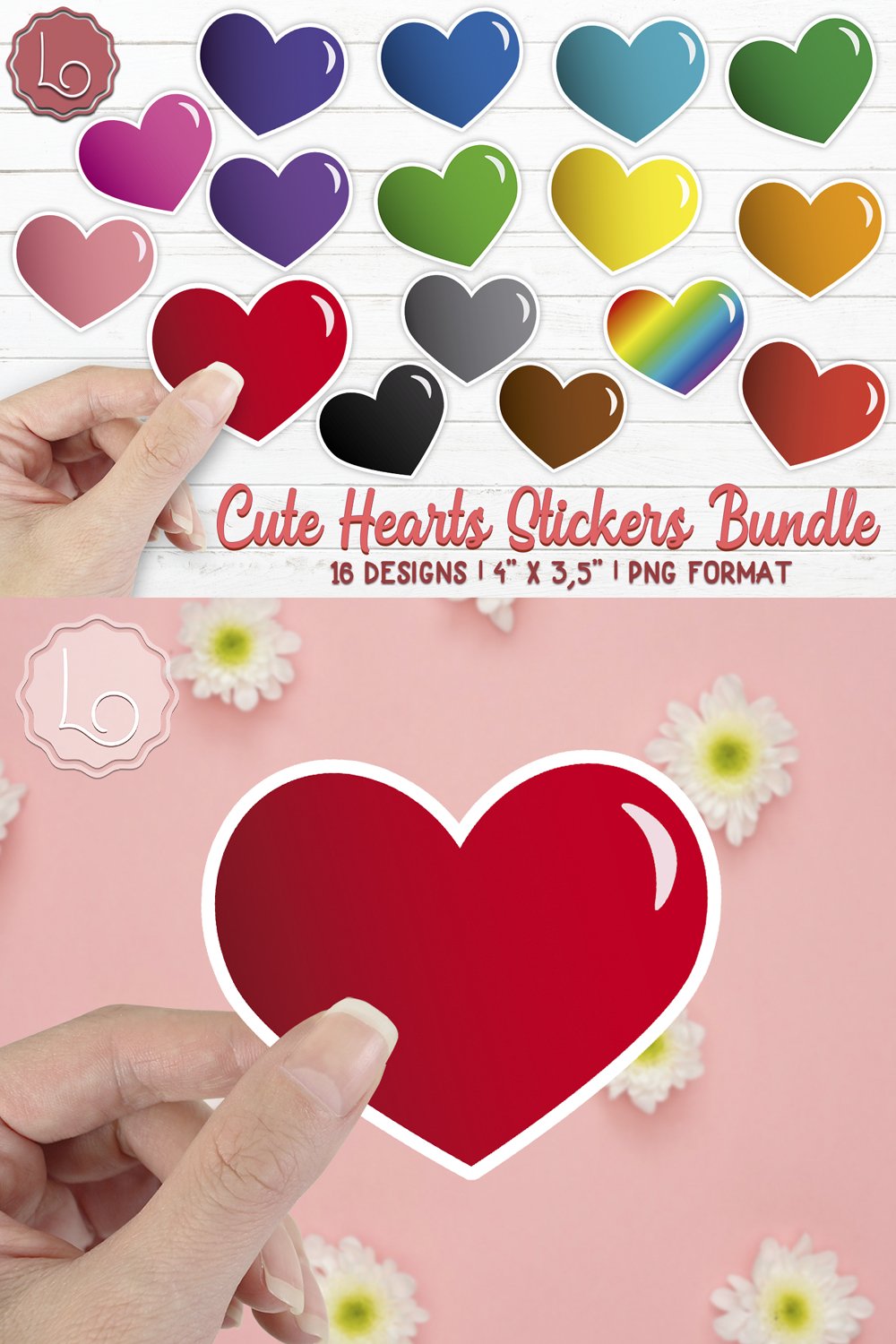 Cute Hearts Stickers Bundle