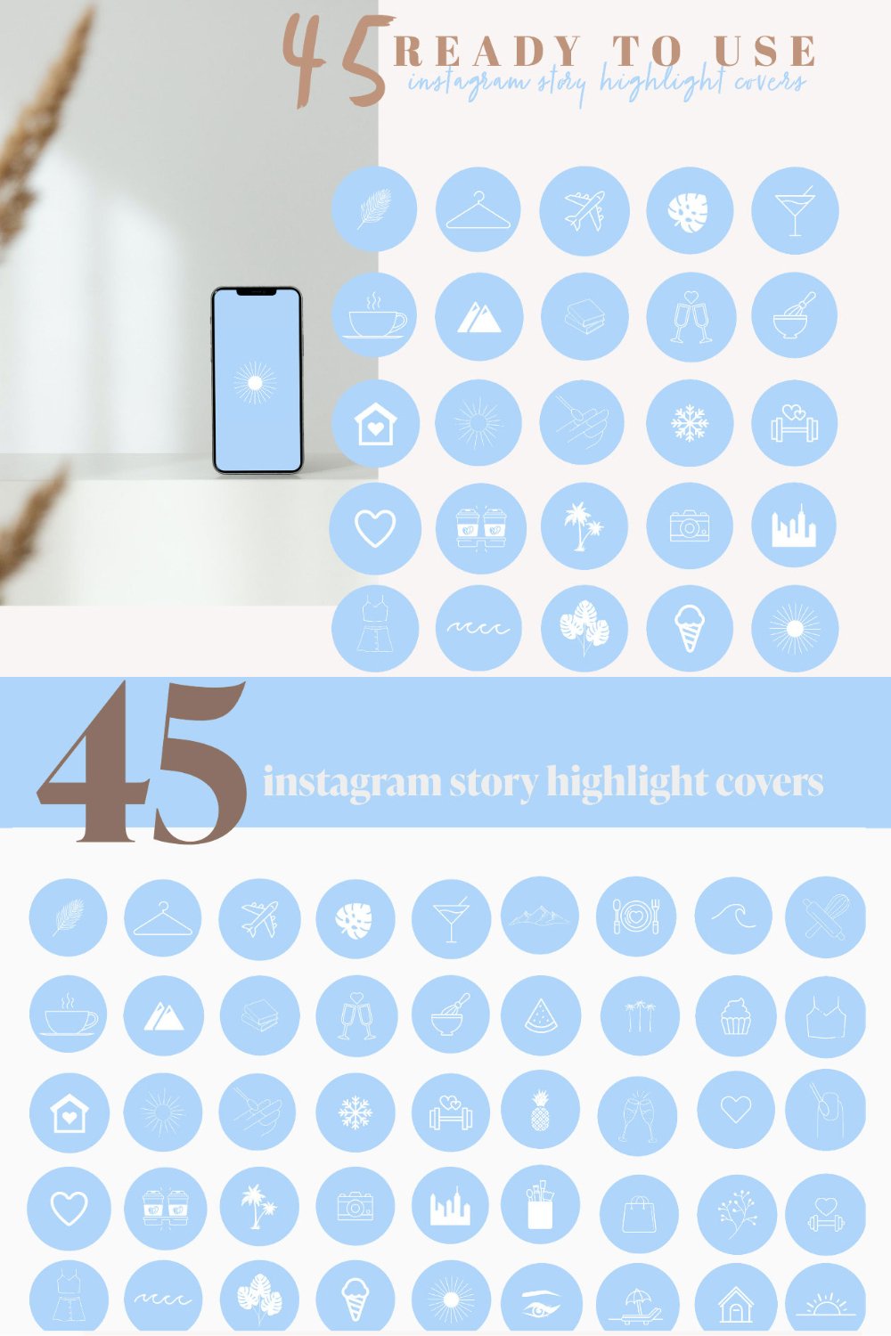 Pastel Blue Instagram Highlight Covers Graphic By Lush