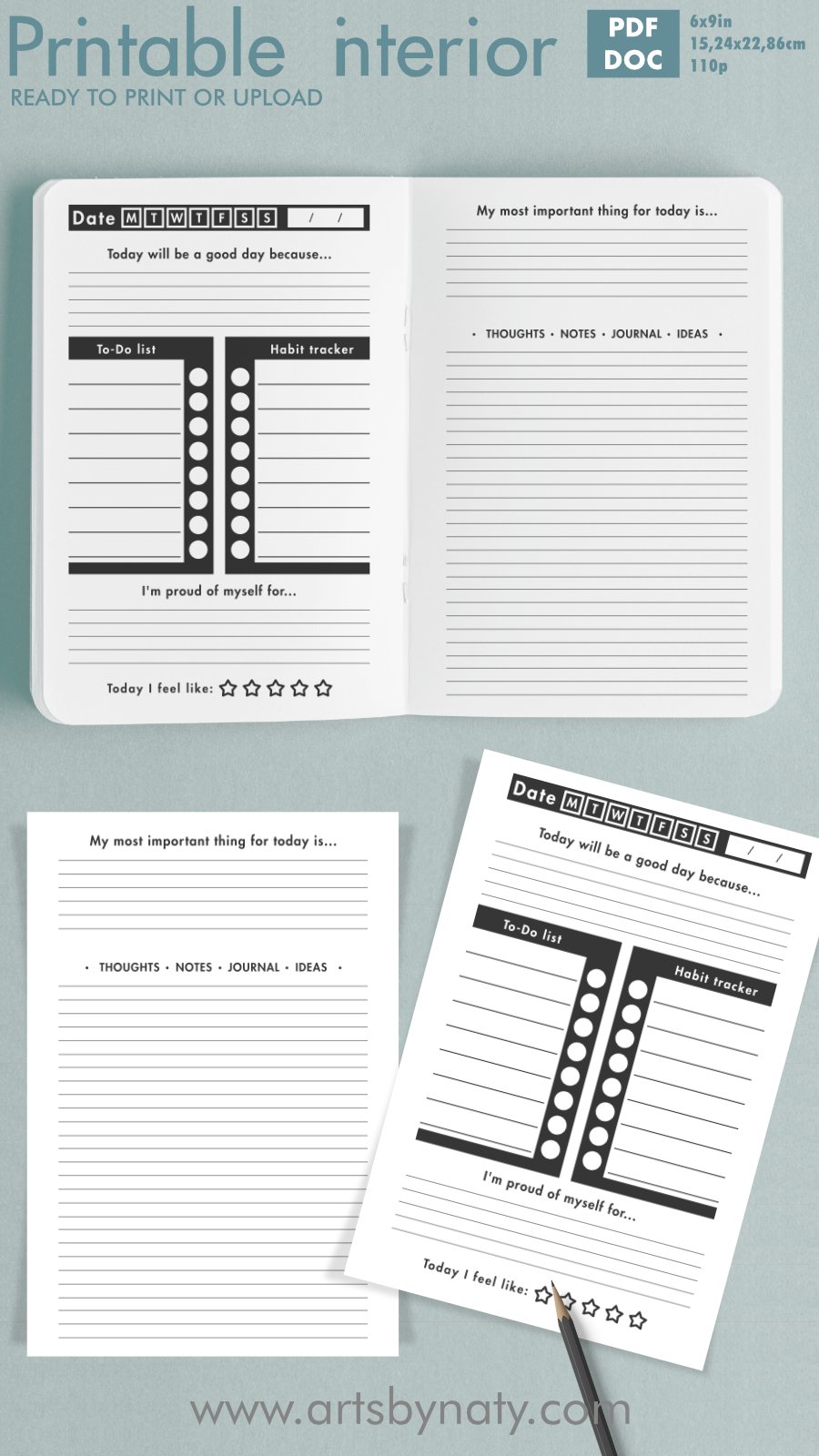 Mindfulness simple printable journal.