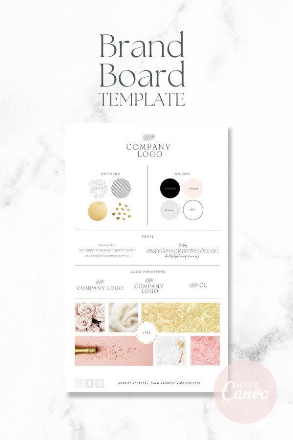 Elegant Brand Board Template Editable in Canva