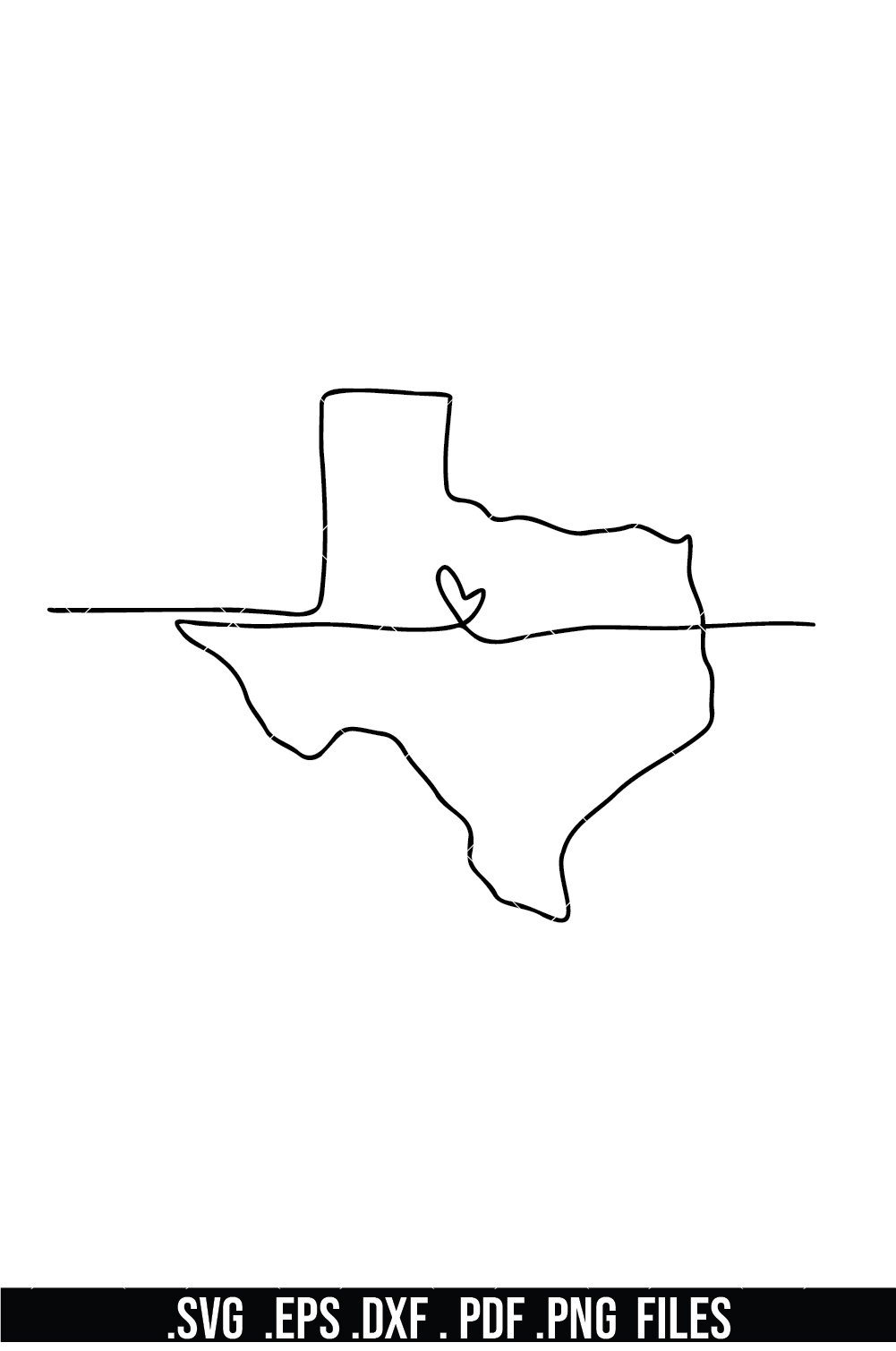 Texas Map SVG Texas Line Art SVG Simple Texas Map Heart, image size:1001x1509