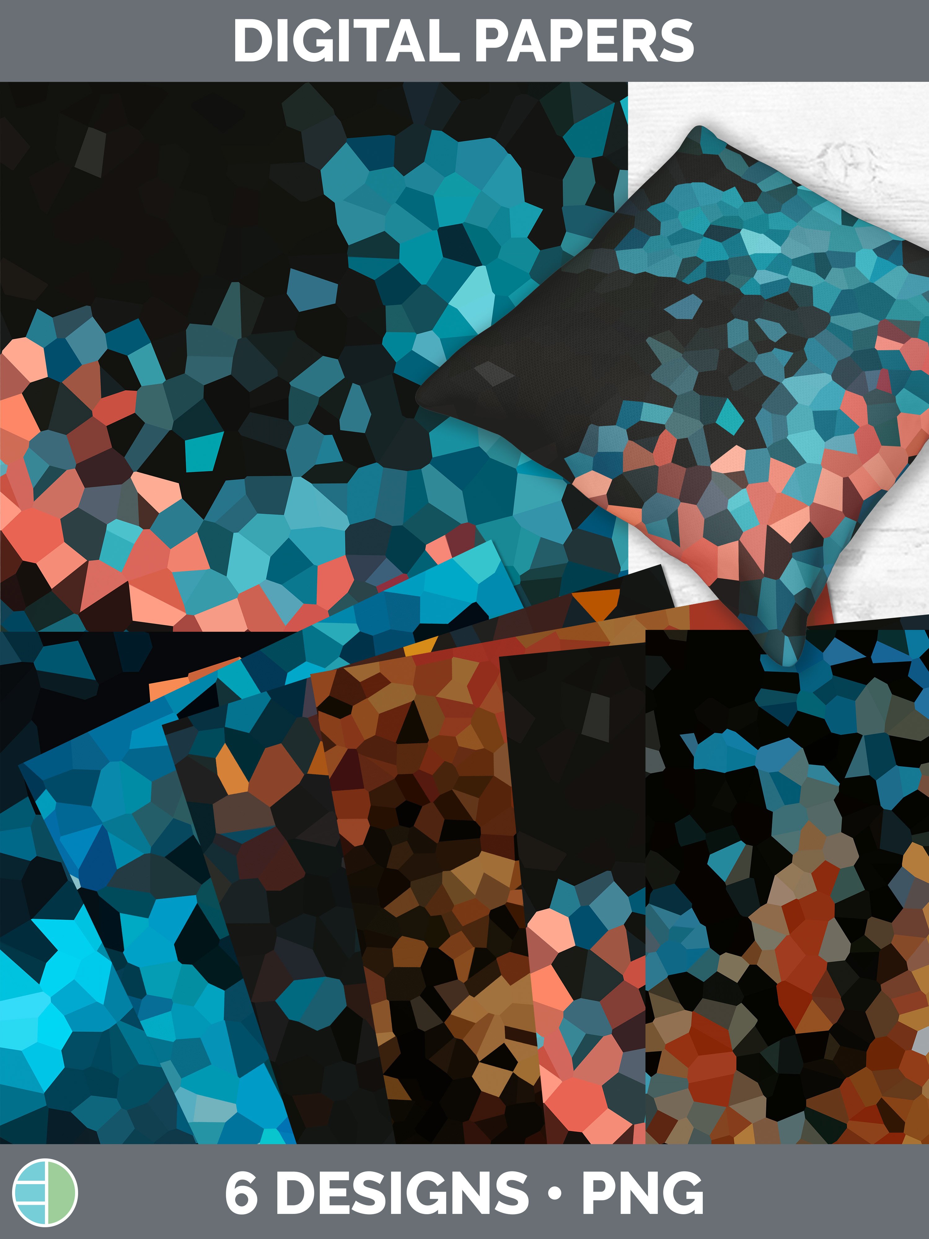 Mosaic Backgrounds | Digital Scrapbook Papers