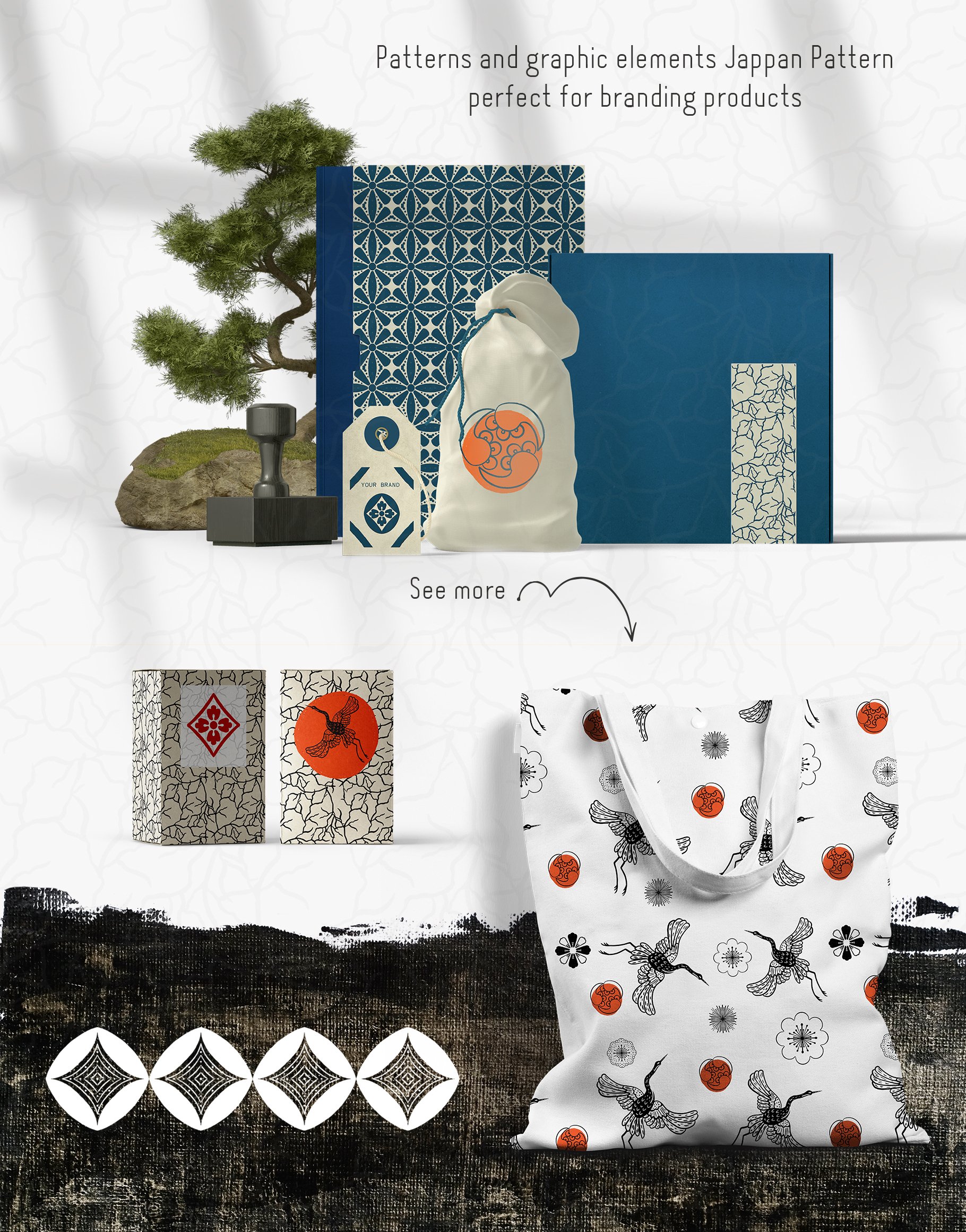 JAPANESE SEAMLESS PATTERNS DIGITAL VECTOR PAPERS