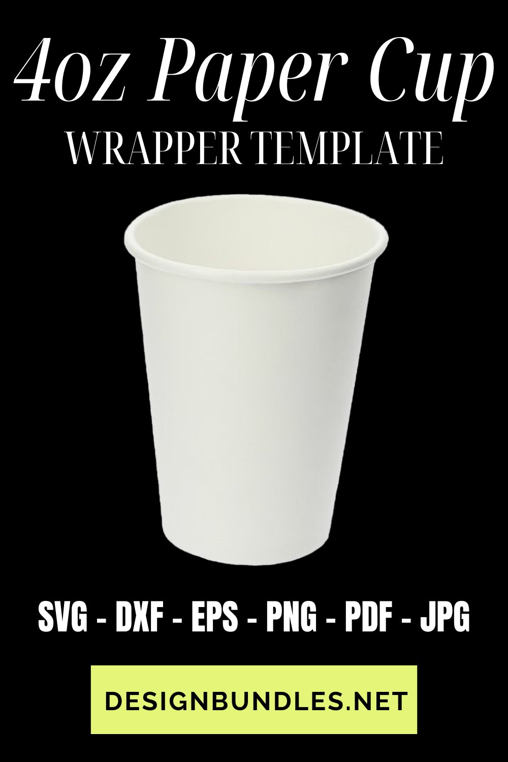 4oz Paper Cup Wrapper Template, 4oz Paper Coffee Cup