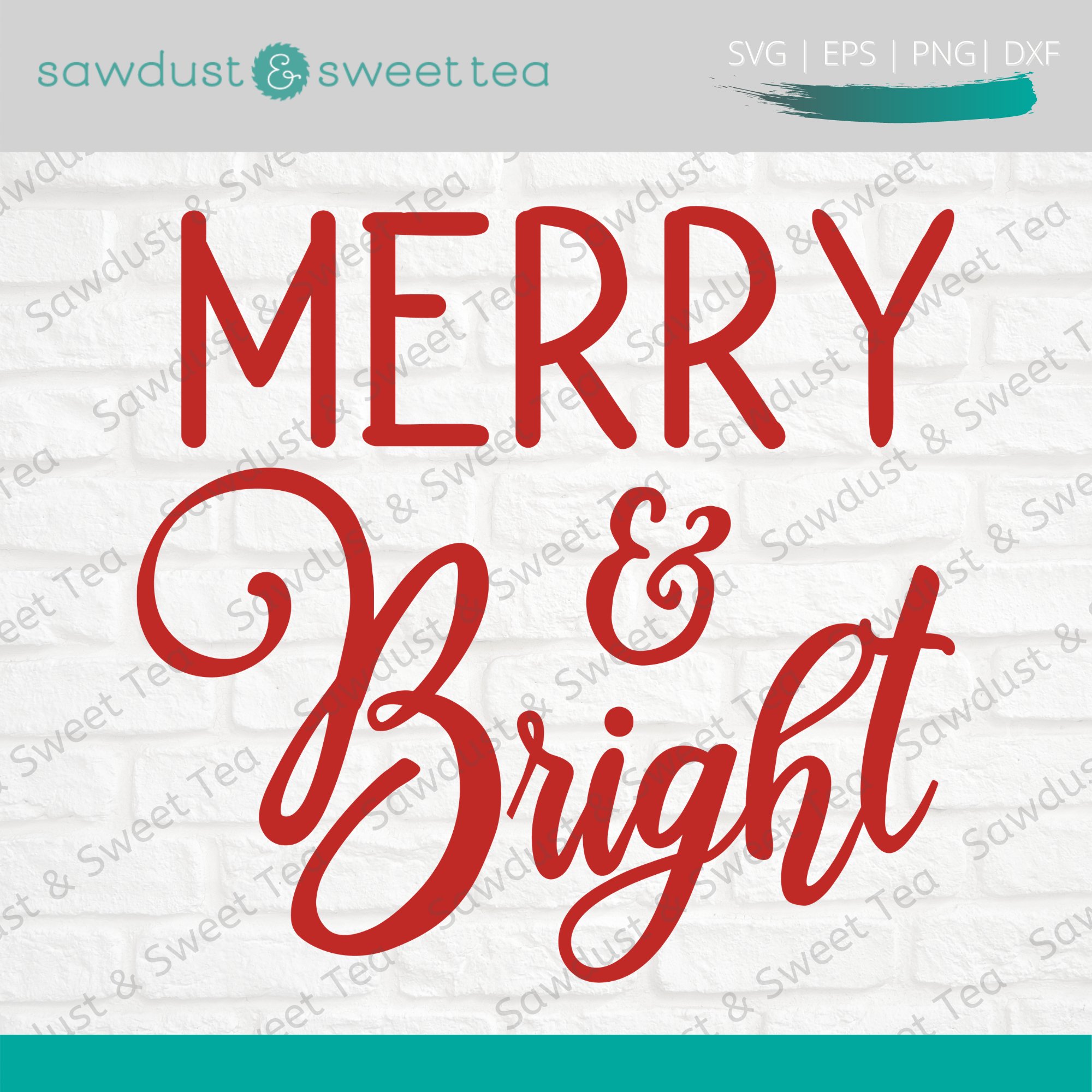 Merry and Bright SVG | Laser Christmas Sign Cut File